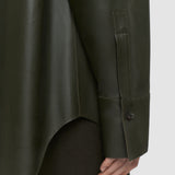 Green Penna Soft Nappa Leather Overshirt - Joseph
