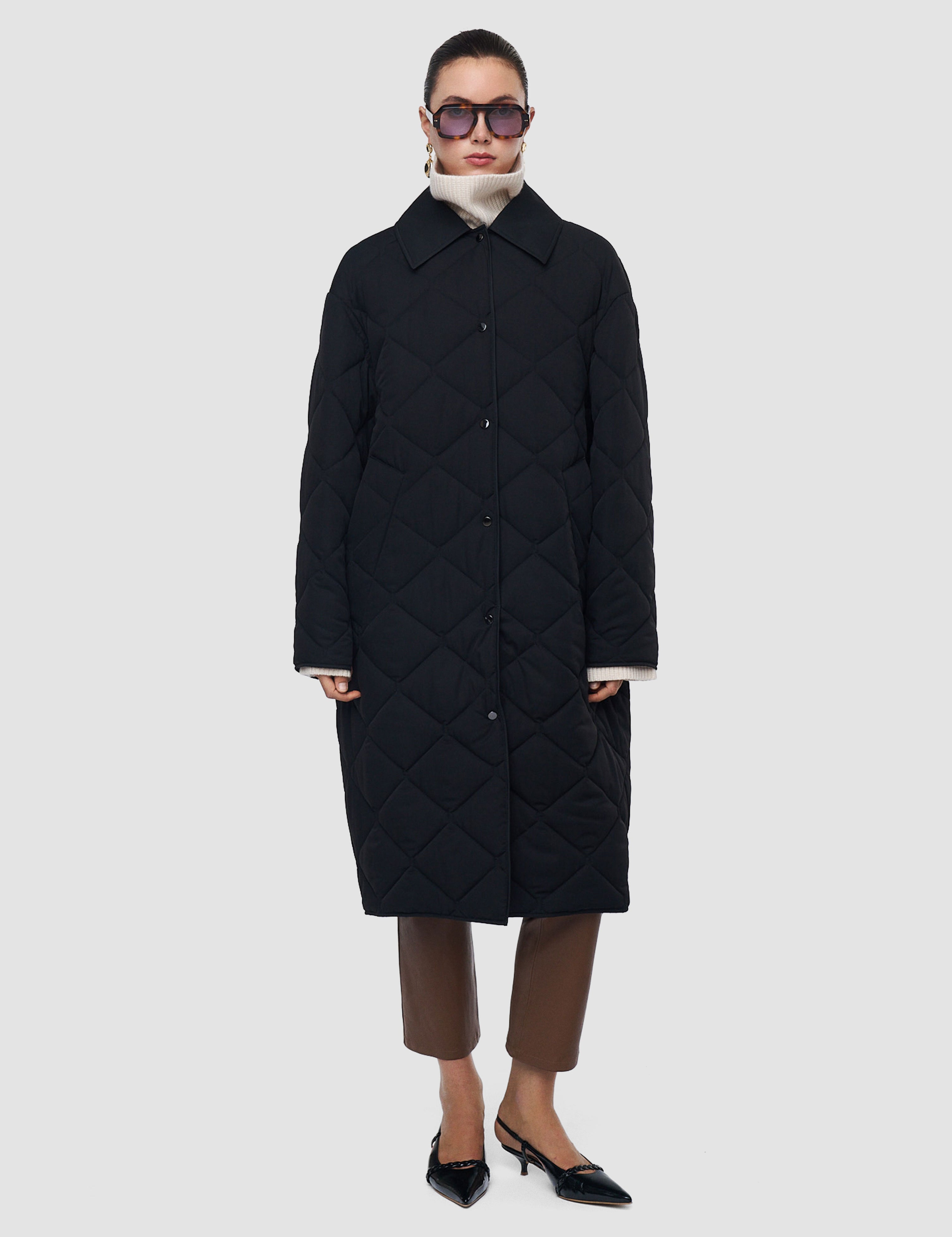 Black Penny Quilted Coat - Joseph