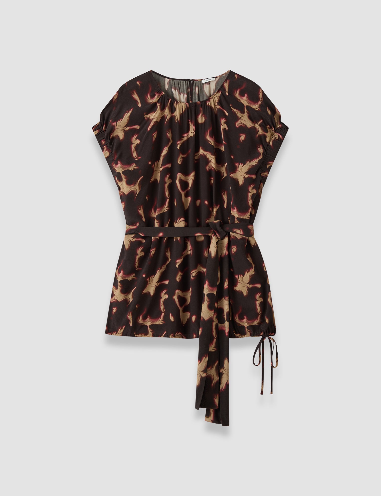 Brown Phoebe Tortoiseshell Crepe Blouse - Joseph