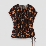 Phoebe Tortoiseshell Crepe Blouse