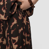 Brown Phoebe Tortoiseshell Crepe Blouse - Joseph