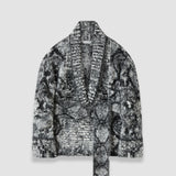 Black Pilsley Fluffy Alpaca Snake Cardigan - Joseph