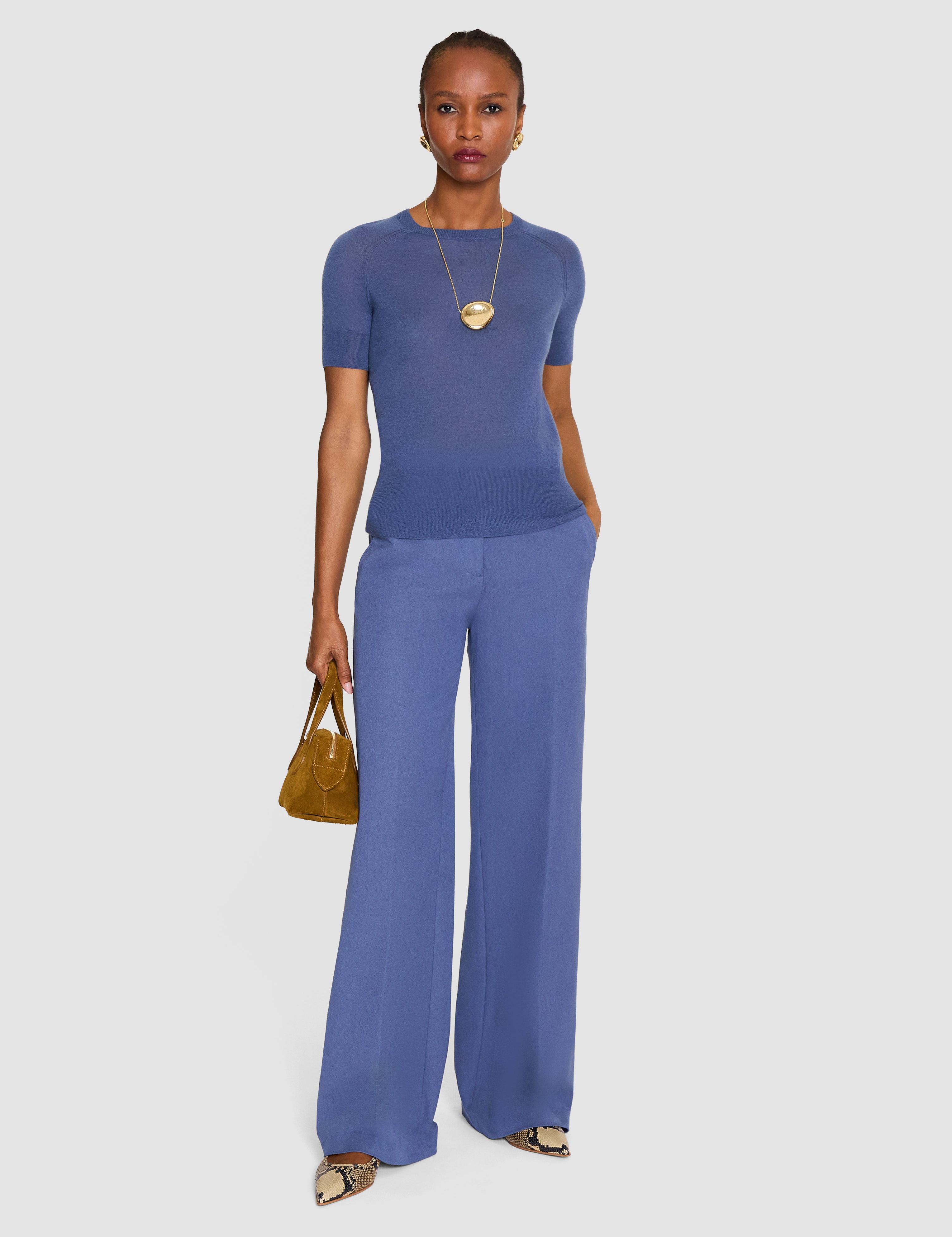 Blue Poena Cashair Top - Joseph
