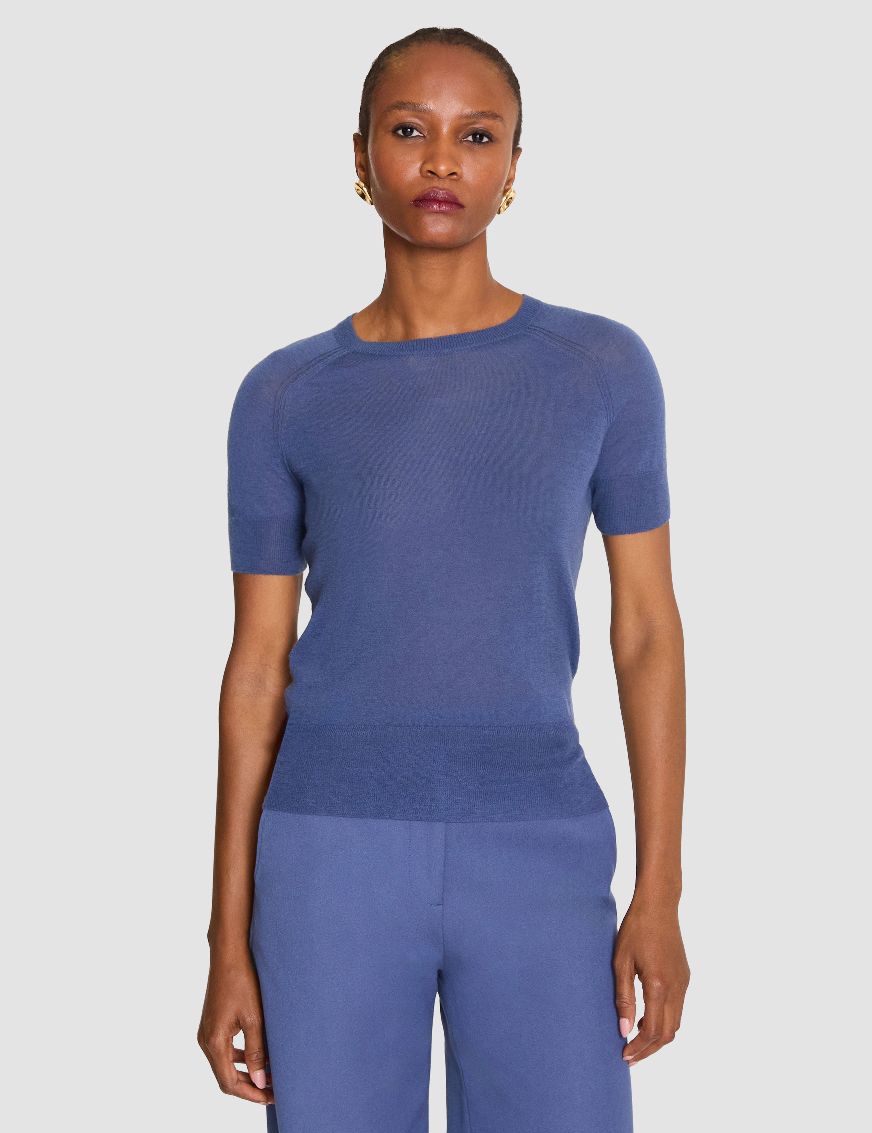 Blue Poena Cashair Top - Joseph