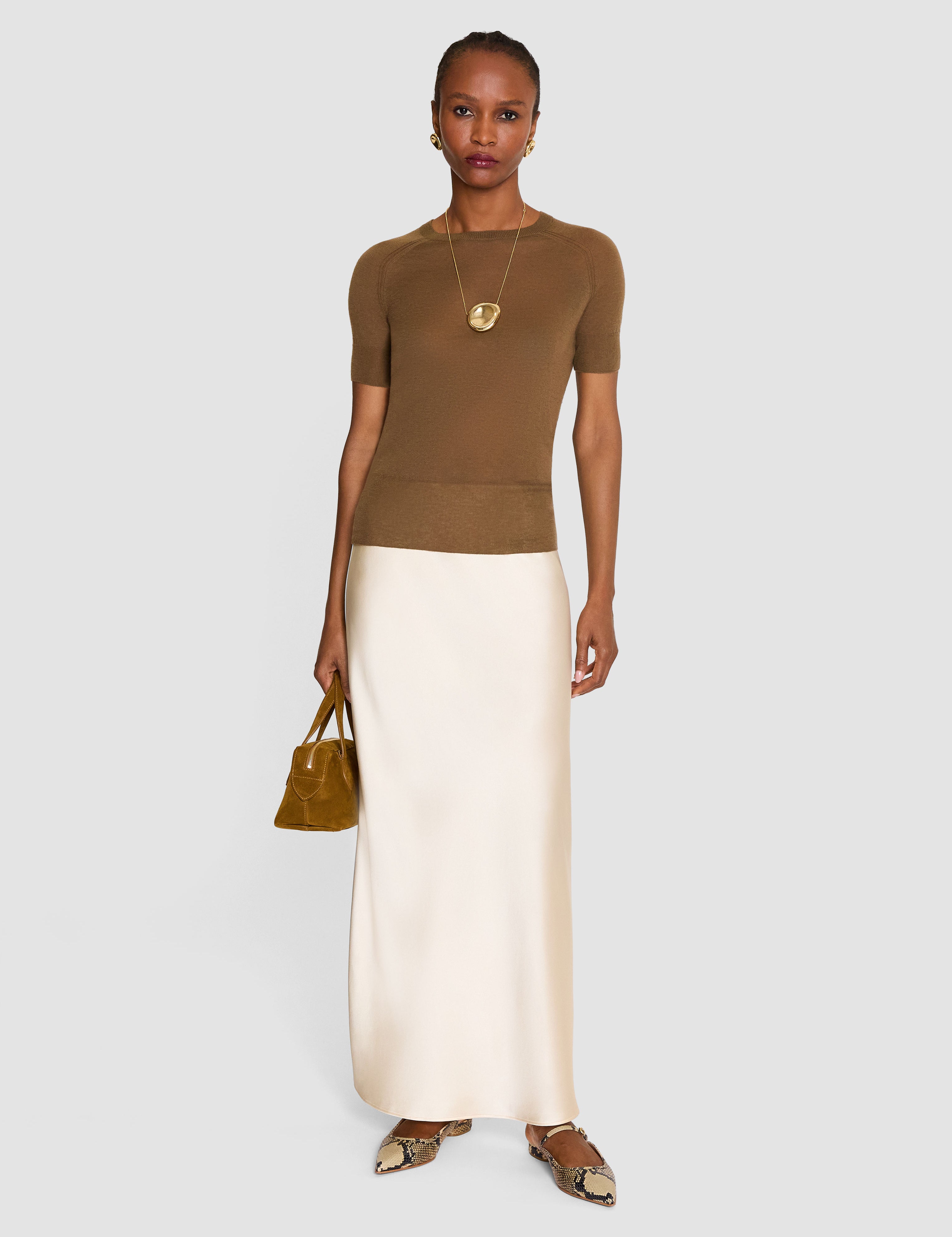 Brown Poena Cashair Top - Joseph