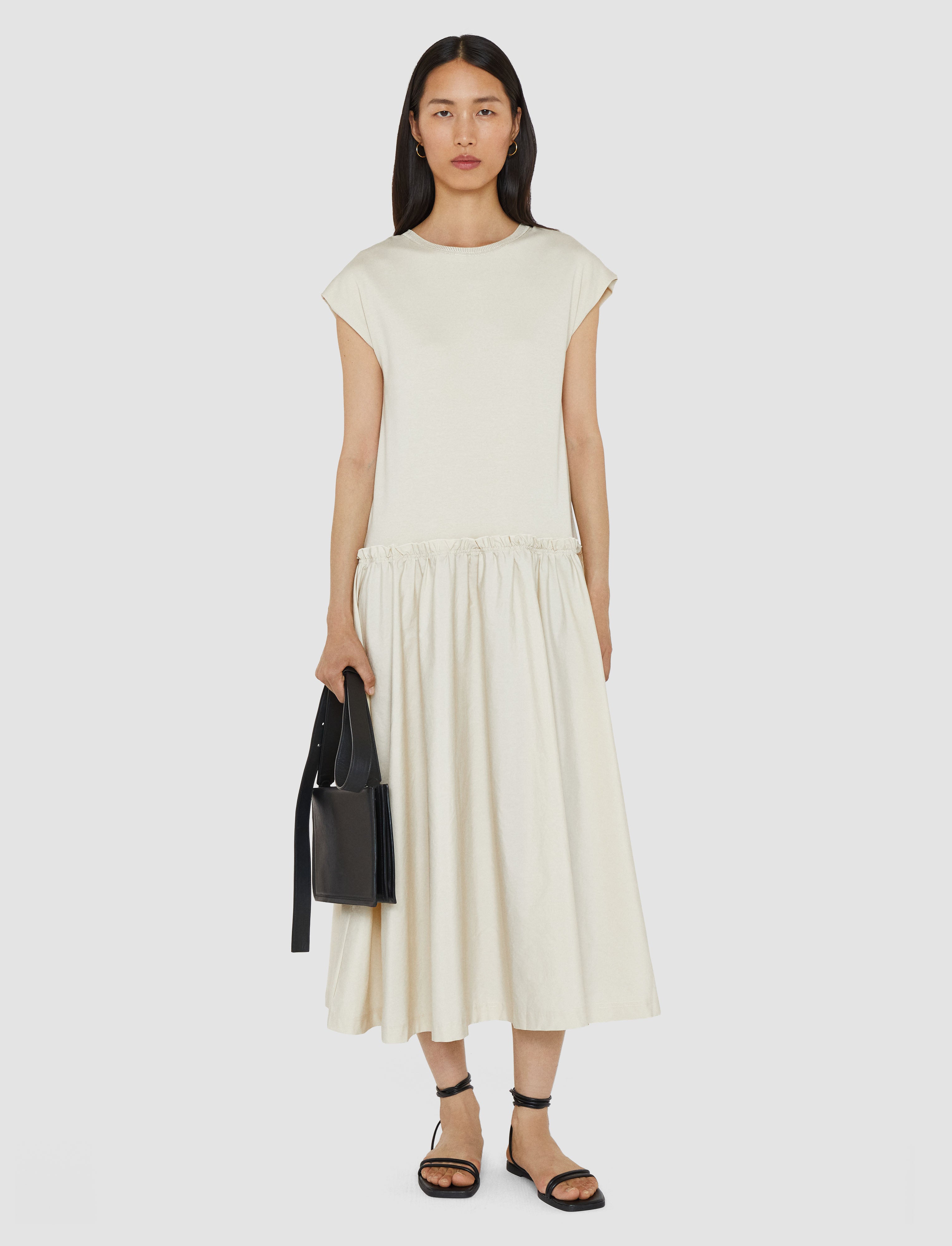 blanc-robe-en-popeline-de-coton-et-jersey-JOSEPH
