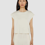 Cotton Poplin Jersey Round Neck T-Shirt