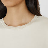 Cotton Poplin Jersey Round Neck T-Shirt
