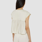 Cotton Poplin Jersey Round Neck T-Shirt