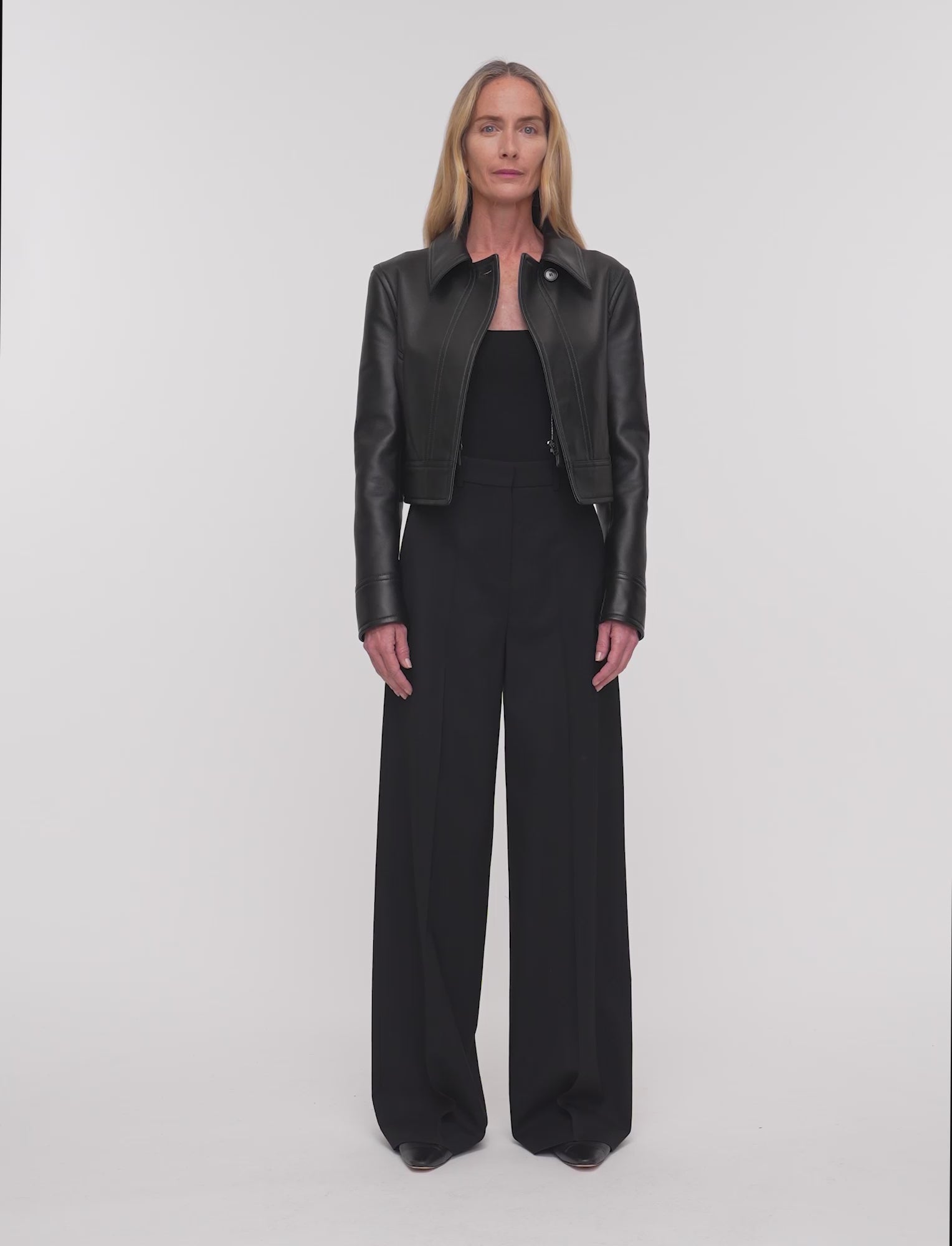 【関税込み】JOSEPH ブラック Alana レザーパンツ Alana Nappa Leather Trousers in Black | JOSEPH CA