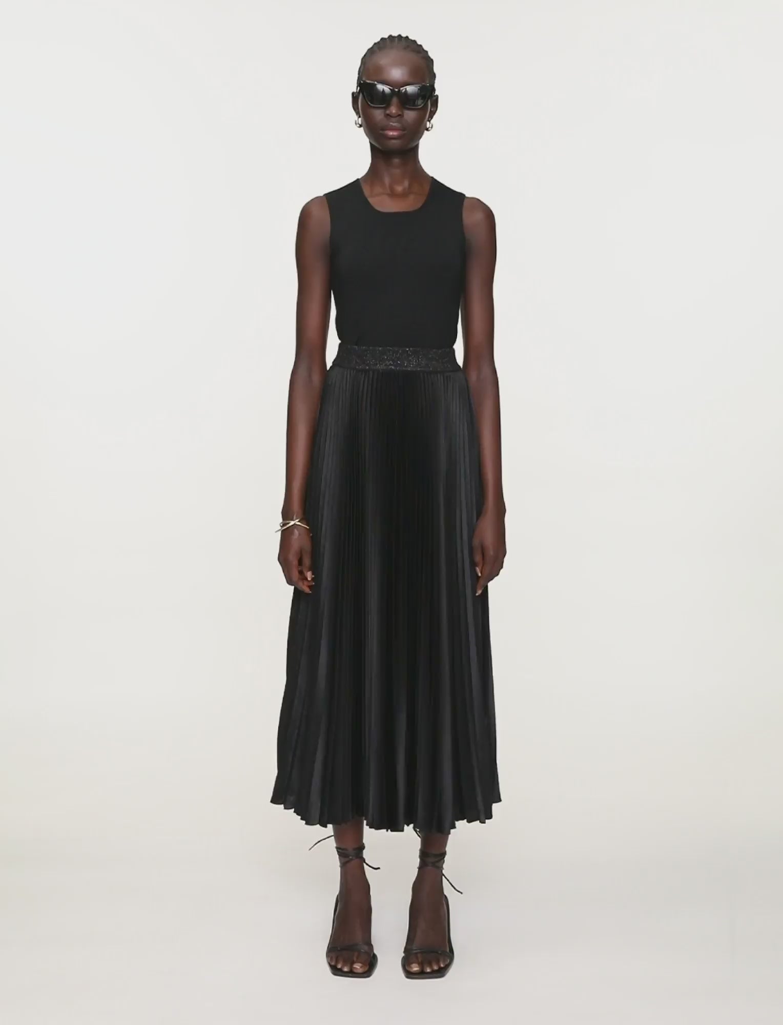 black-amelie-pleated-lurex-skirt-JOSEPH