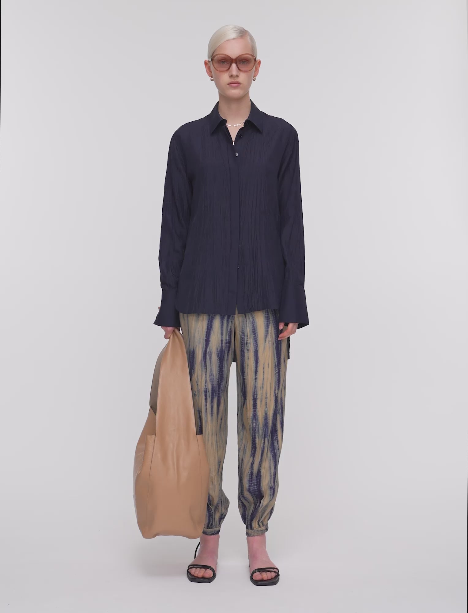 Bold Habotai Silk Blouse in Blue | JOSEPH GB