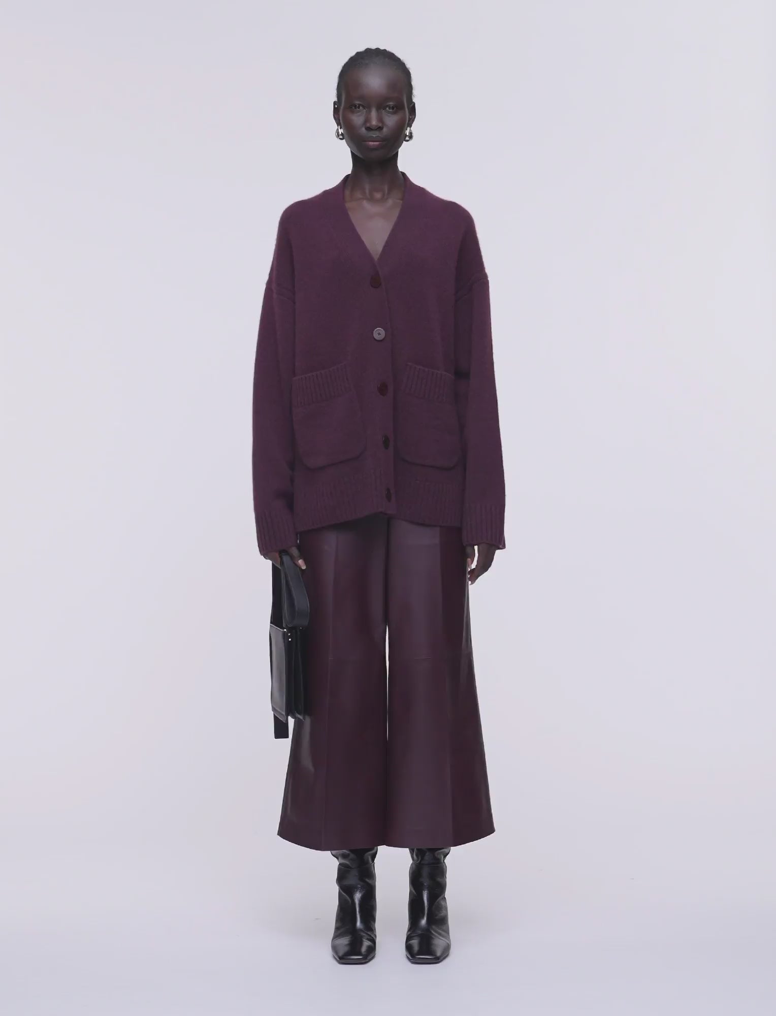 Luxe Cashmere Cardigan in Purple | JOSEPH GB