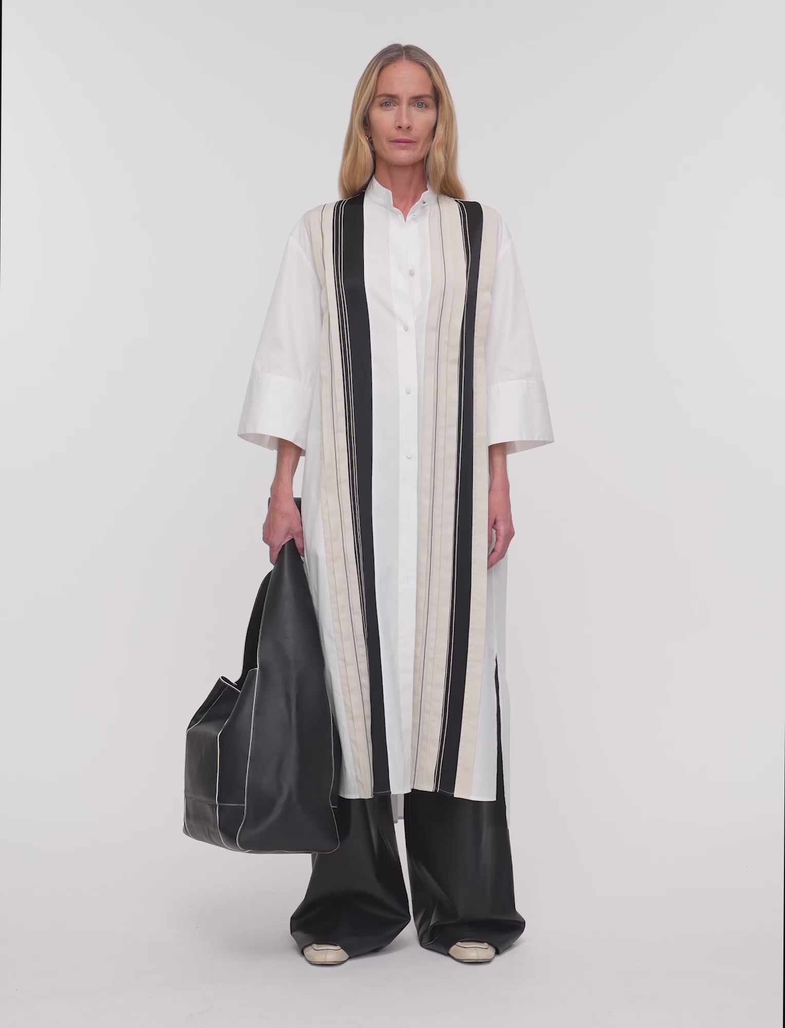 blanc-robe-mederic-en-popeline-effet-color-block-JOSEPH