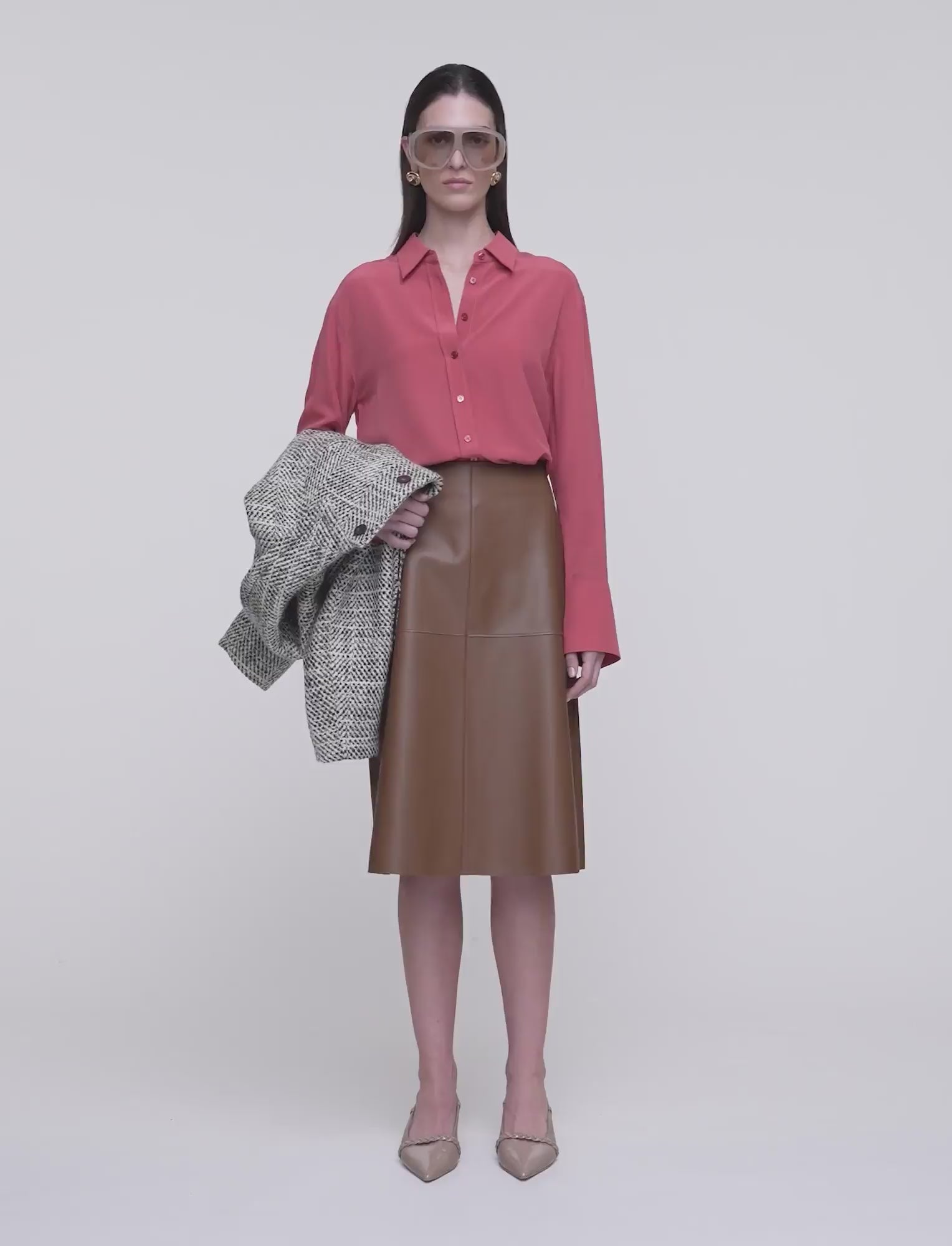 Joe Crepe de Chine Silk Blouse in Pink | JOSEPH GB