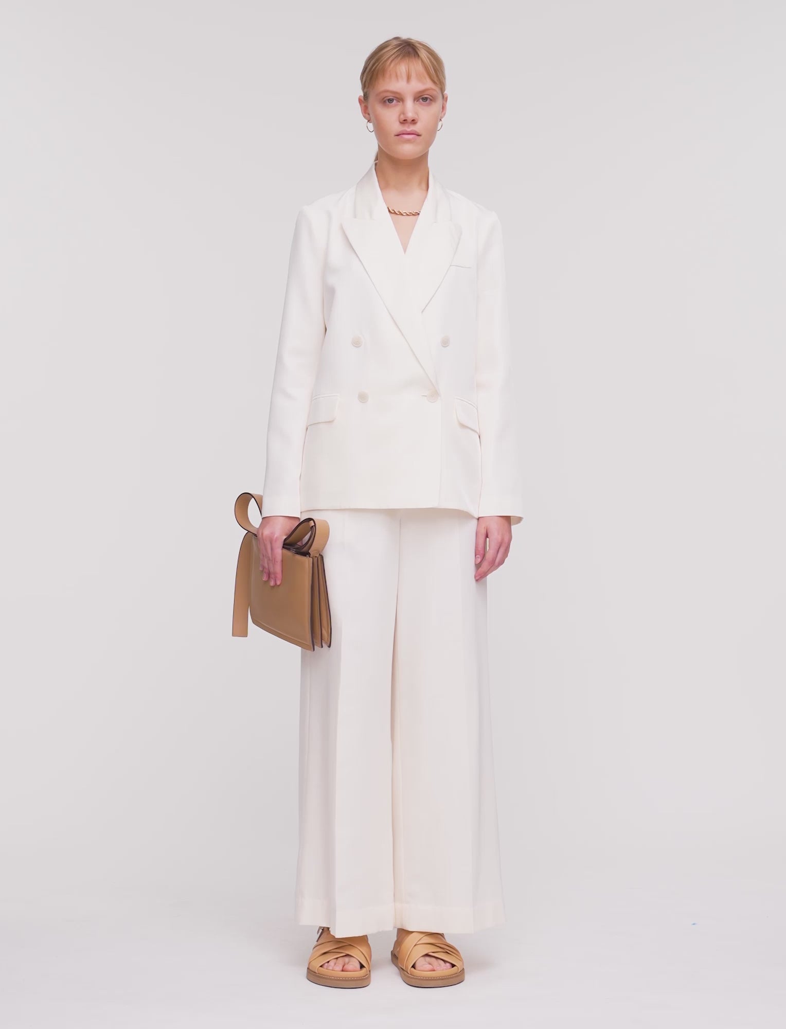 Soft Cotton Silk Jaden Jacket in White | JOSEPH CA