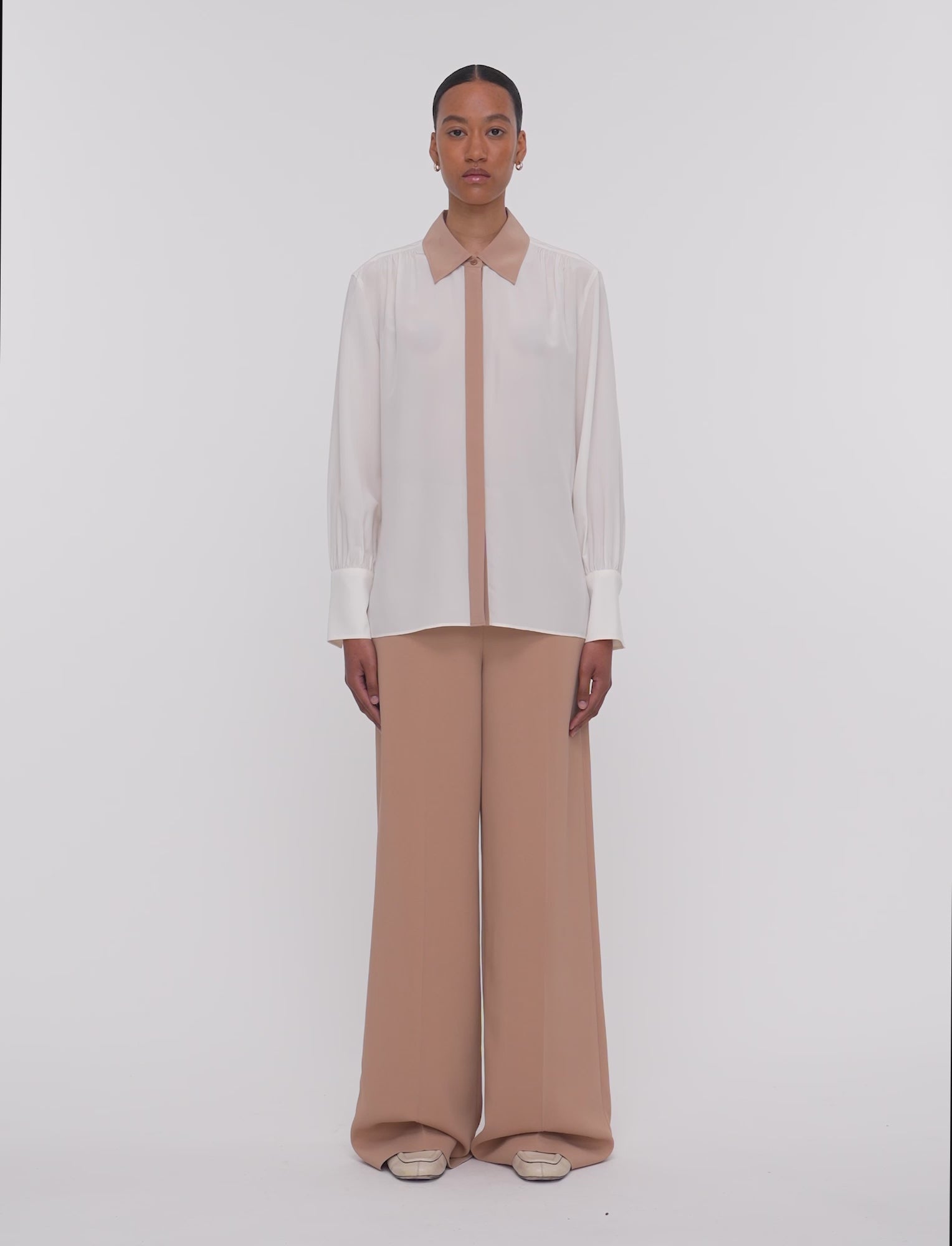 Tシャツ・カットソー JOSEPH SS25 CONGO BLOUSE POPELIN GOTS (JF009078 0020) Congo Poplin Cotton Shirt in Blue | JOSEPH CA