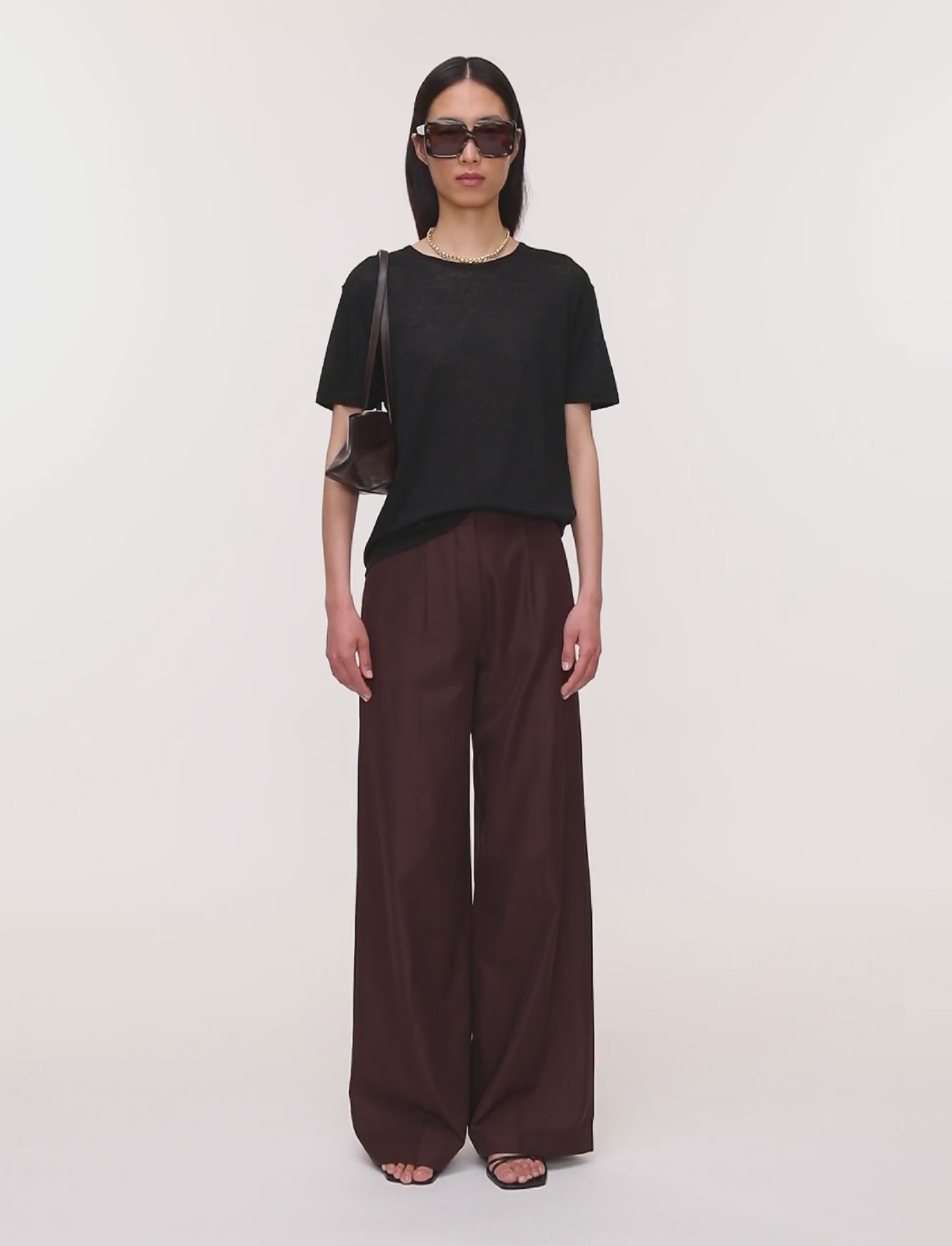 Linen Jersey T-Shirt in Black | JOSEPH GB