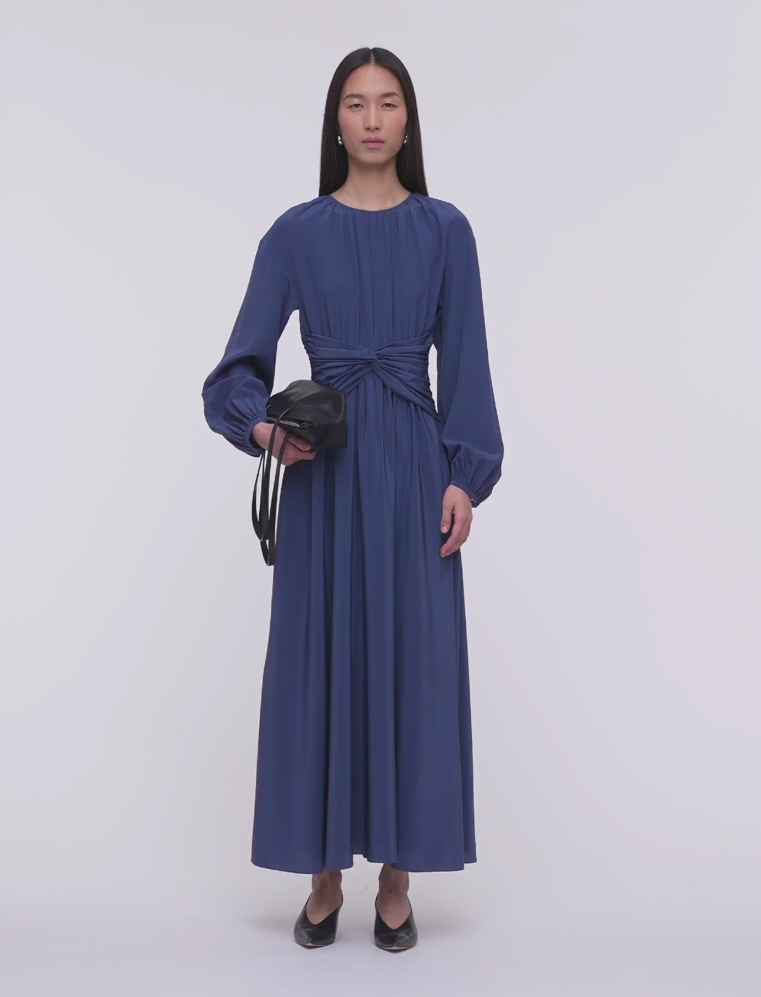 blue-leila-crepe-de-chine-knot-silk-dress-JOSEPH