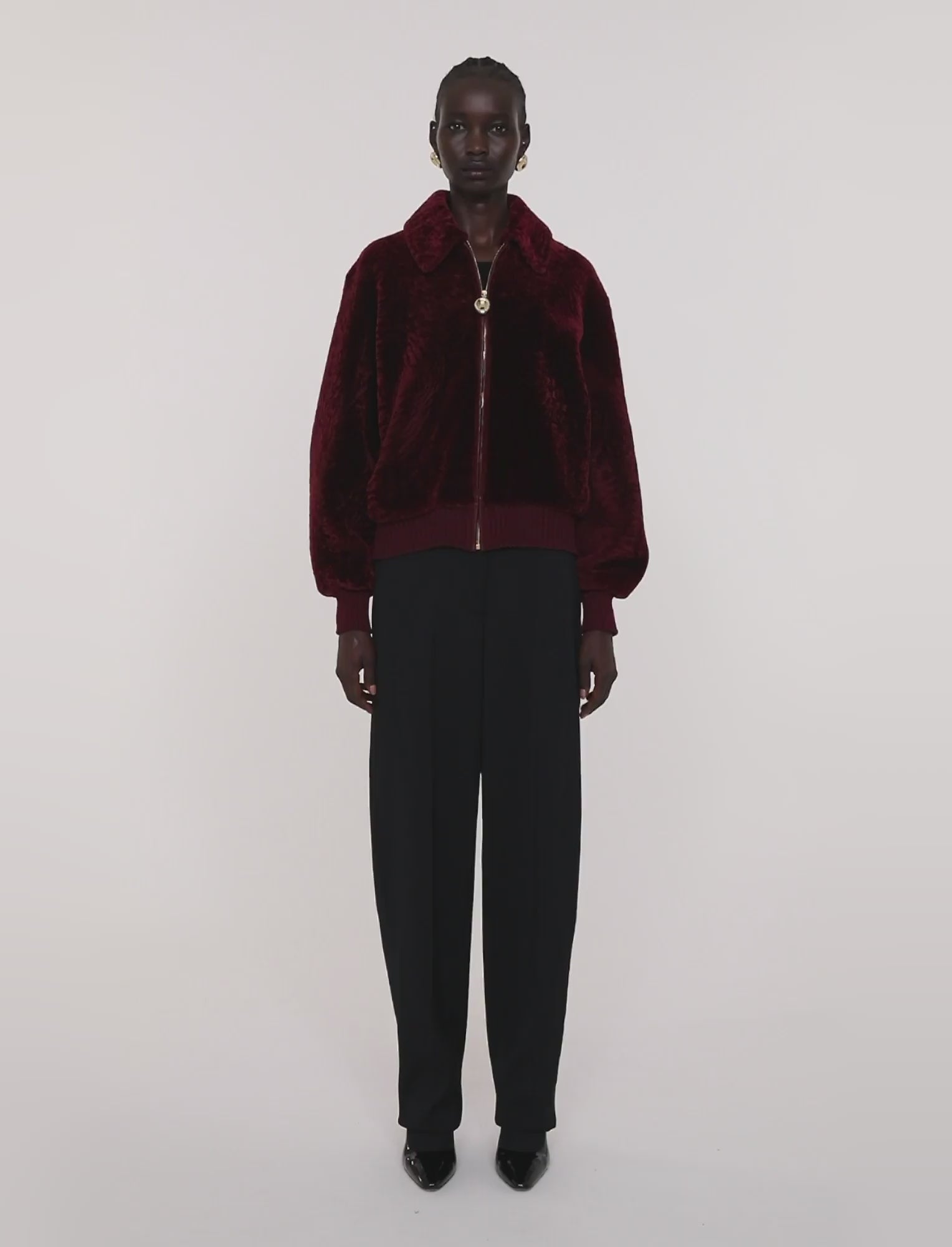 rouge-veste-alpes-en-shearling-a-poils-courts-JOSEPH