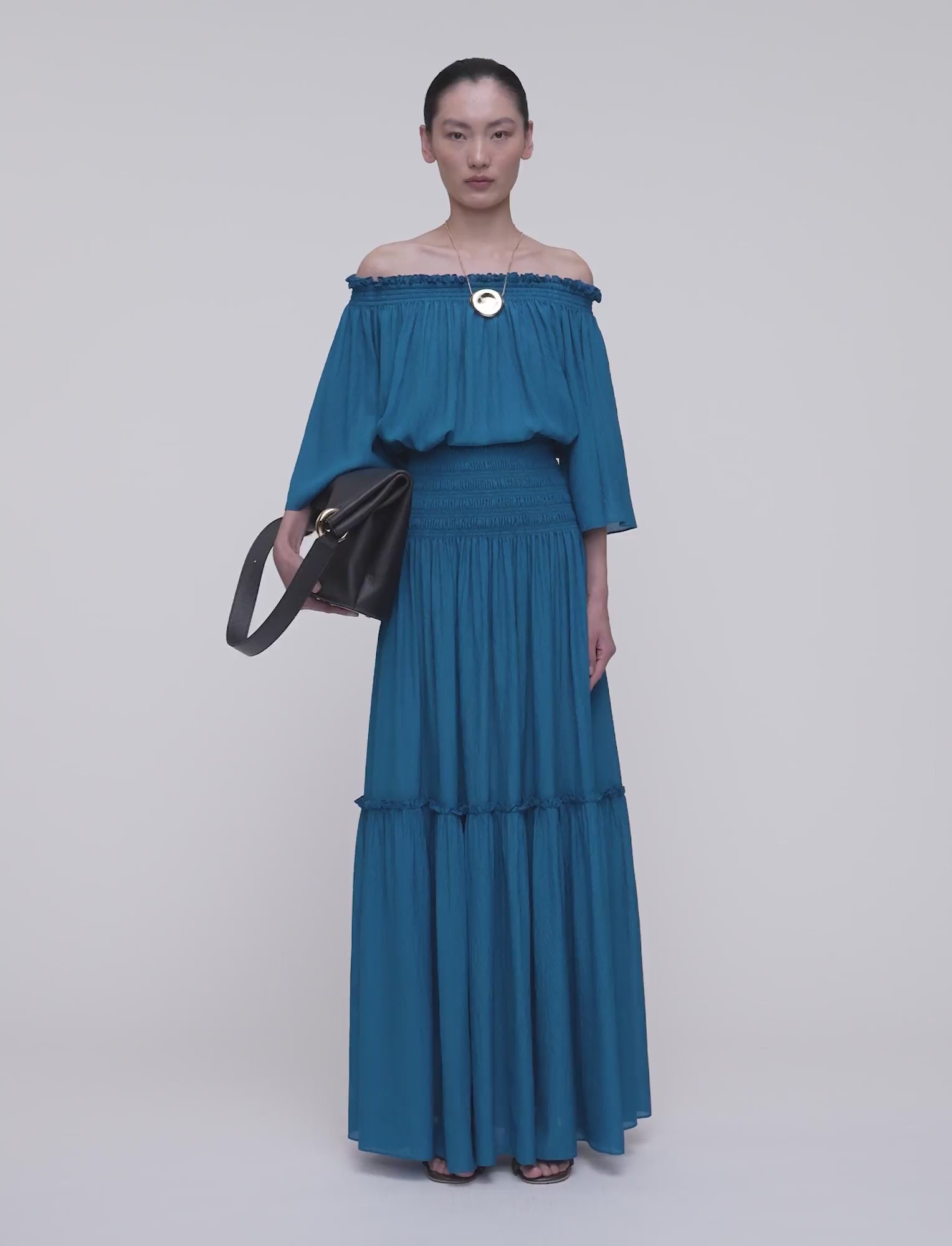 blue-folia-textured-silk-skirt-JOSEPH