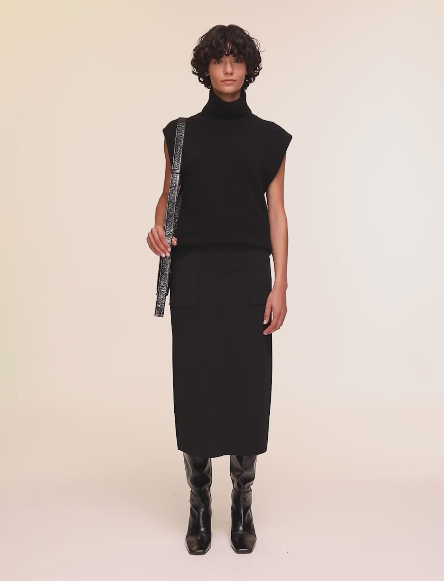 Milano Knit Stretch Skirt in Black | JOSEPH GB