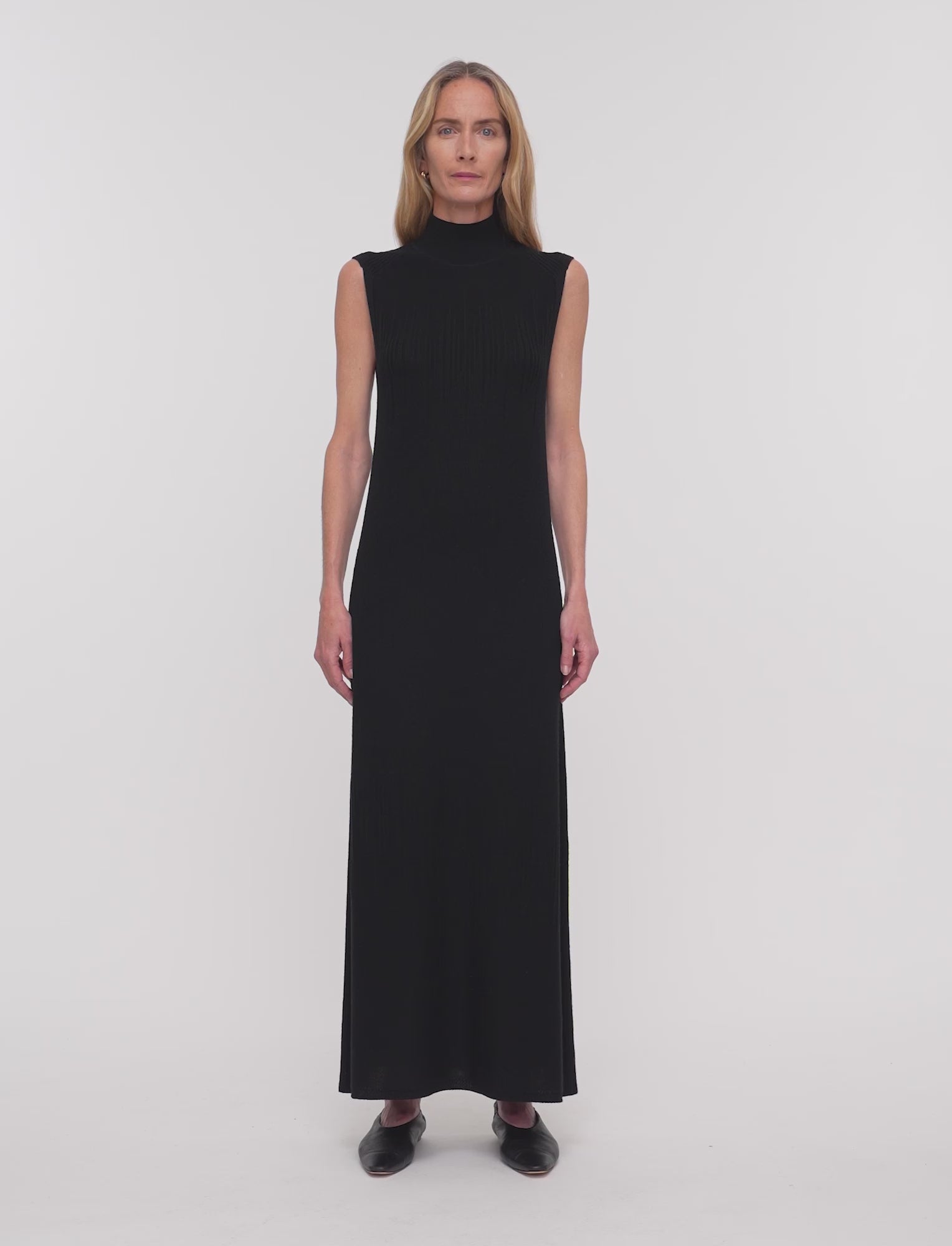 black-gradient-stitch-high-neck-dress-JOSEPH