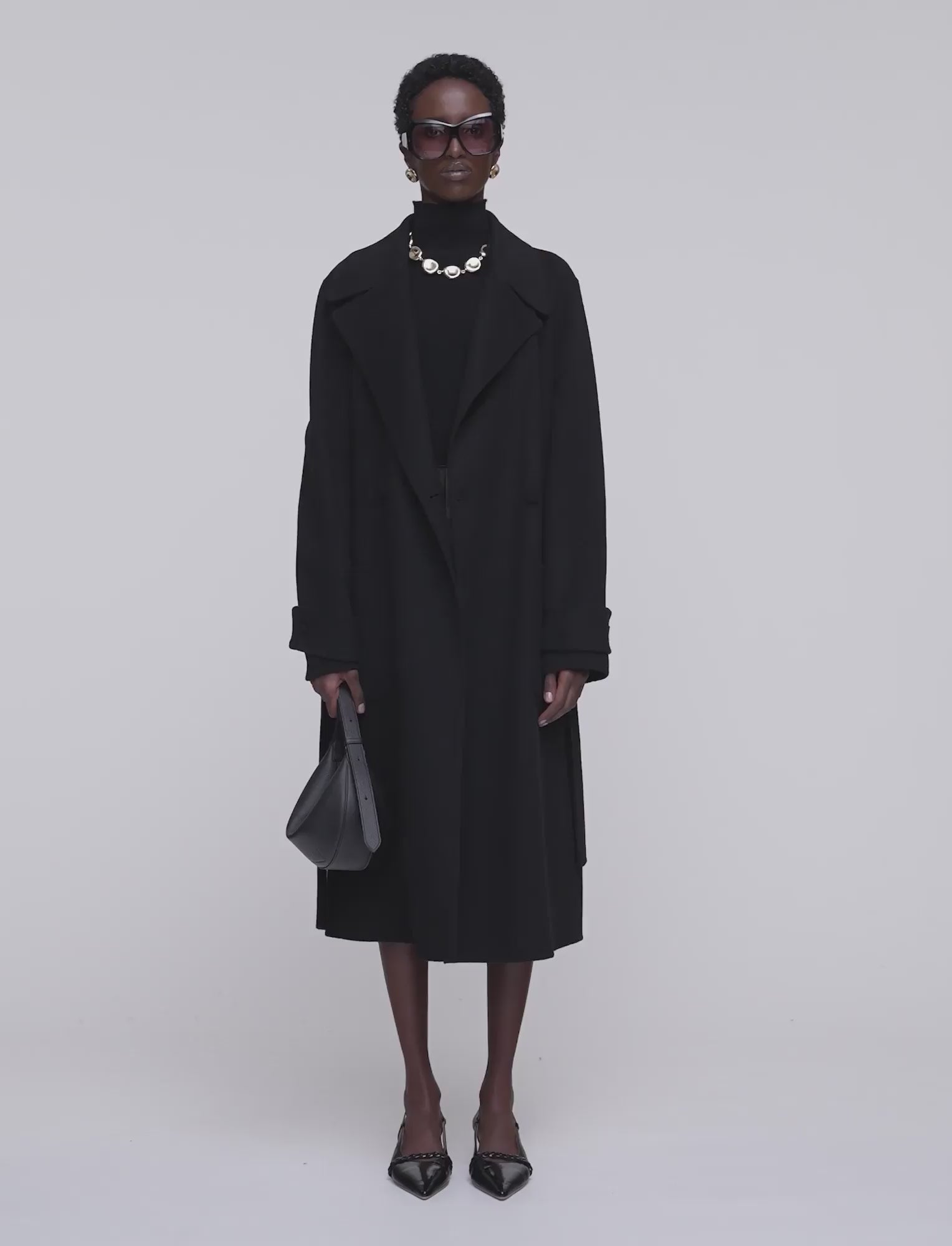 Arlina Double Face Cashmere Coat in Black | JOSEPH GB
