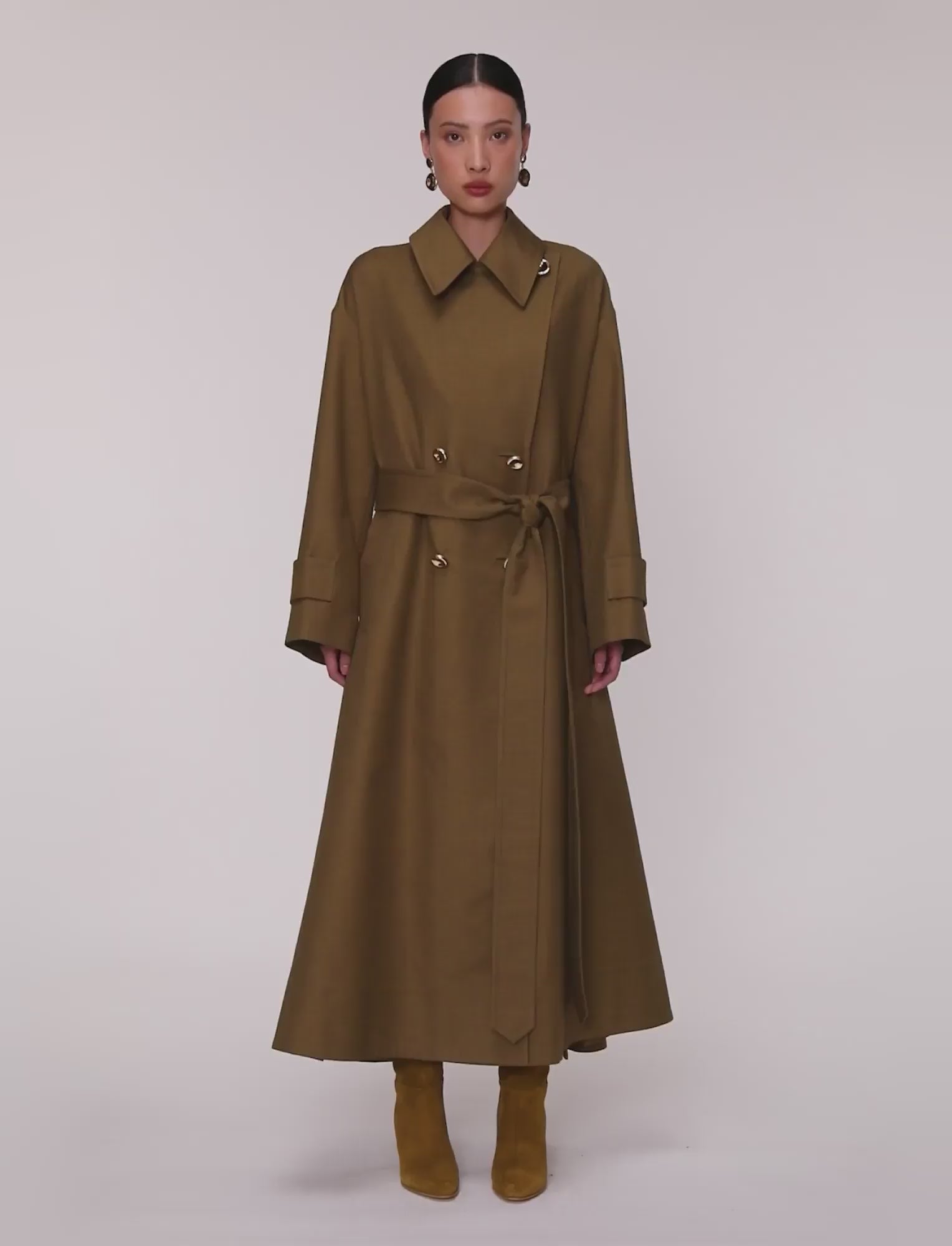 marron-manteau-en-serge-ashford-coton-JOSEPH
