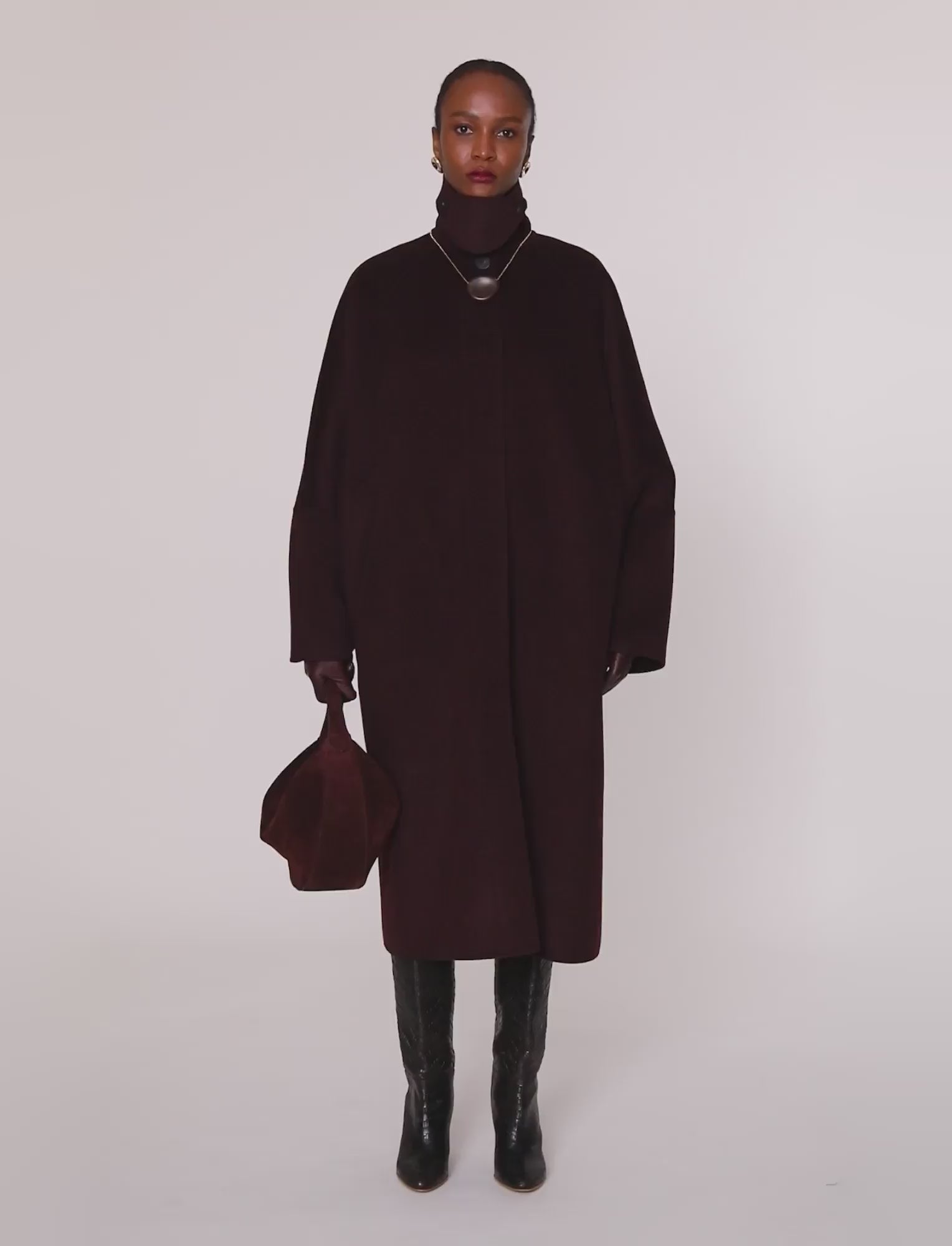 Donna Double Face Cashmere コート - 紫 | JOSEPH JP