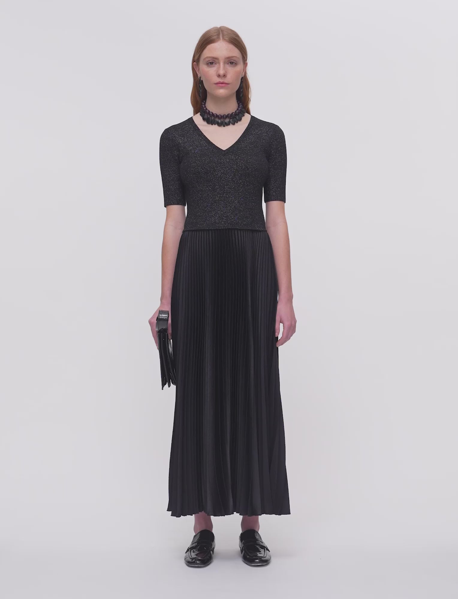 black-domat-pleated-lurex-dress-JOSEPH