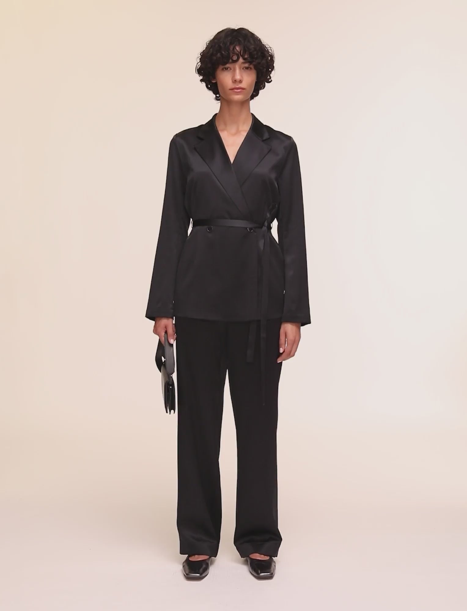 Joubert Silk Satin Jacket in Black | JOSEPH US