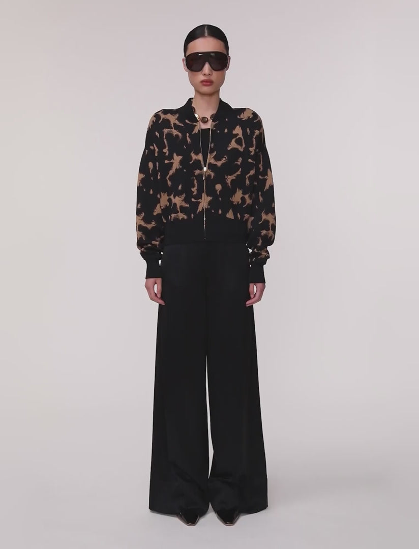 marron-veste-ambra-en-maille-effet-ecaille-de-tortue-JOSEPH