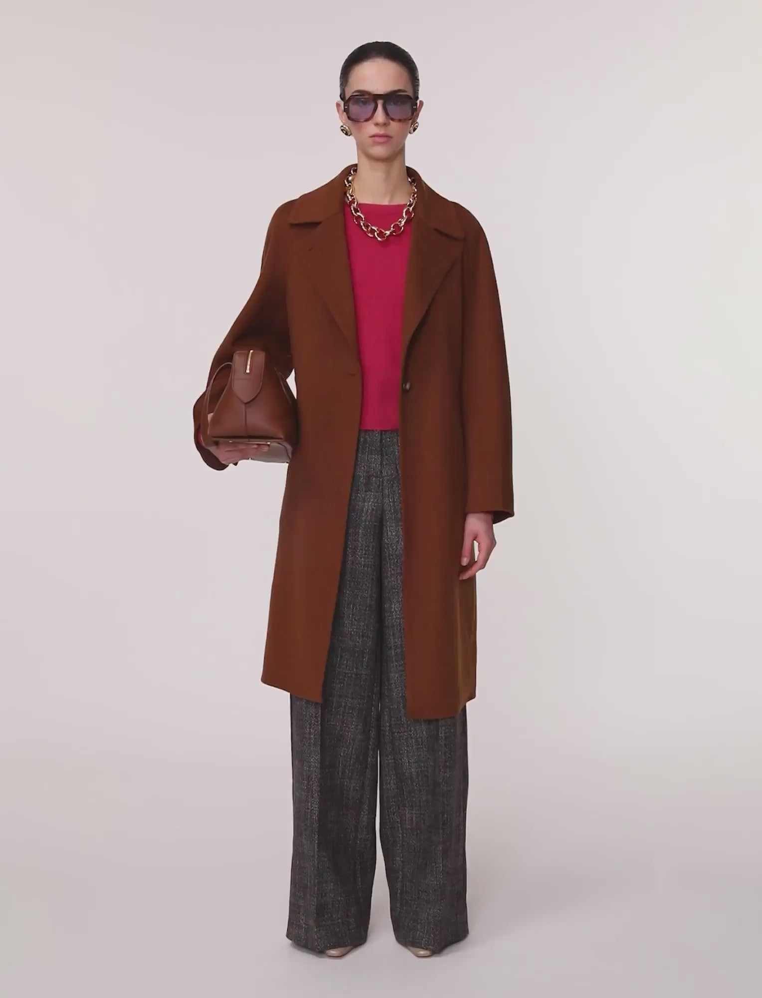 Franco Double Face Cashmere コート - ブラウン | JOSEPH JP JOSEPH