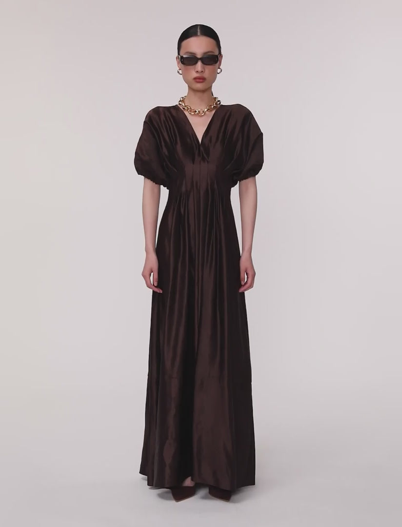 Nova Silk Linen Blend ドレス - 茶色 | JOSEPH JP