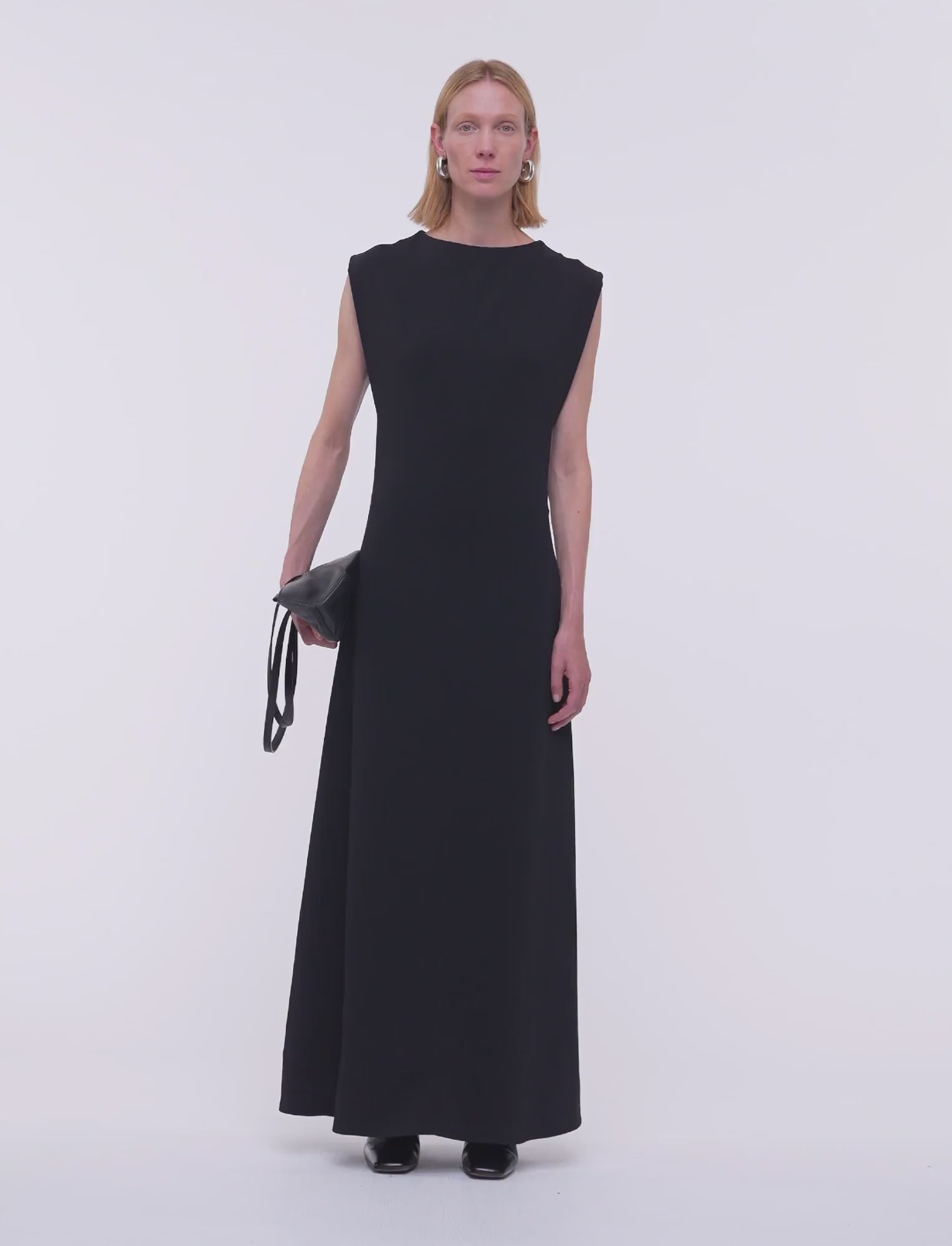 black-neva-comfort-cady-dress-JOSEPH