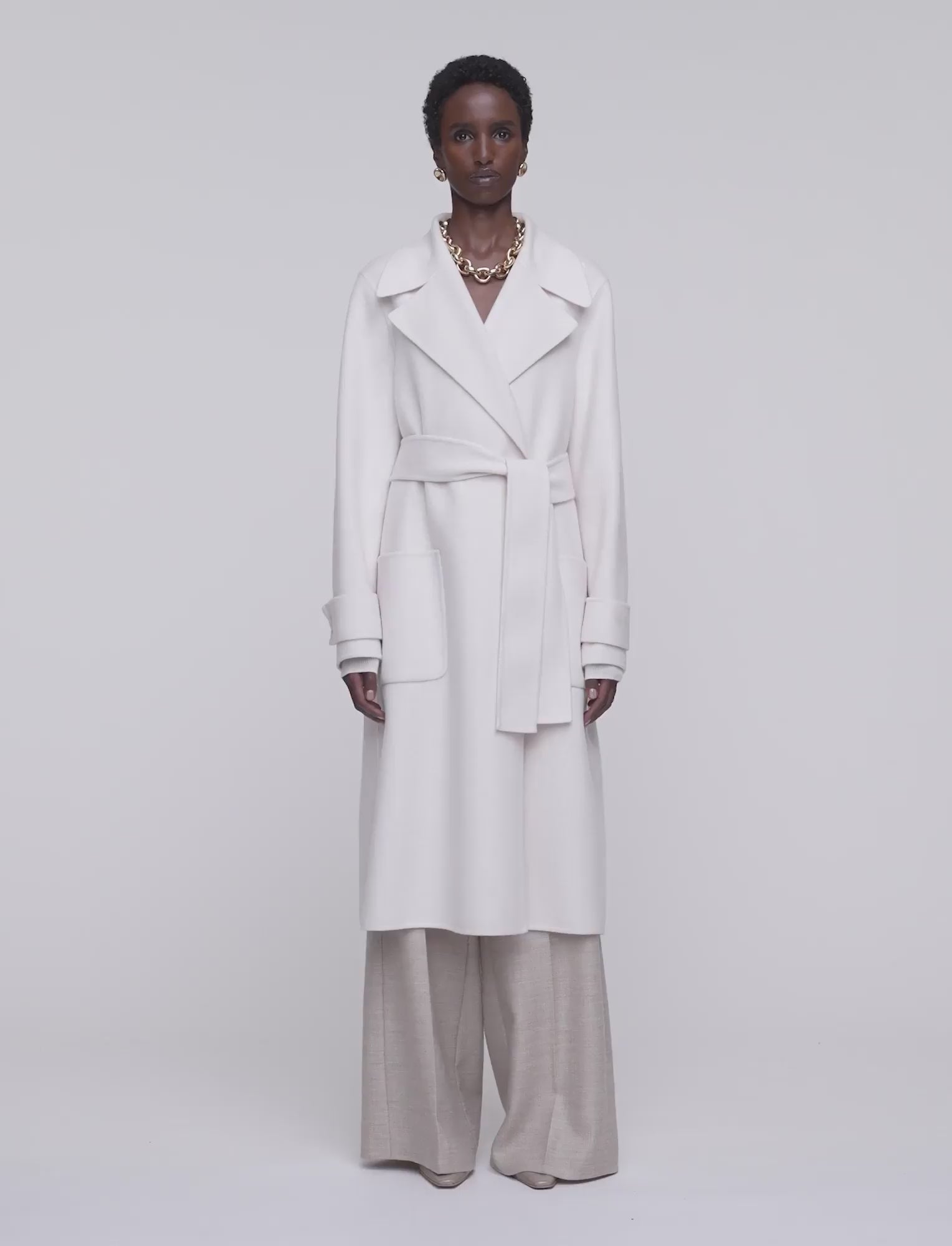 Arlina Double Face Cashmere コート - ホワイト | JOSEPH JP