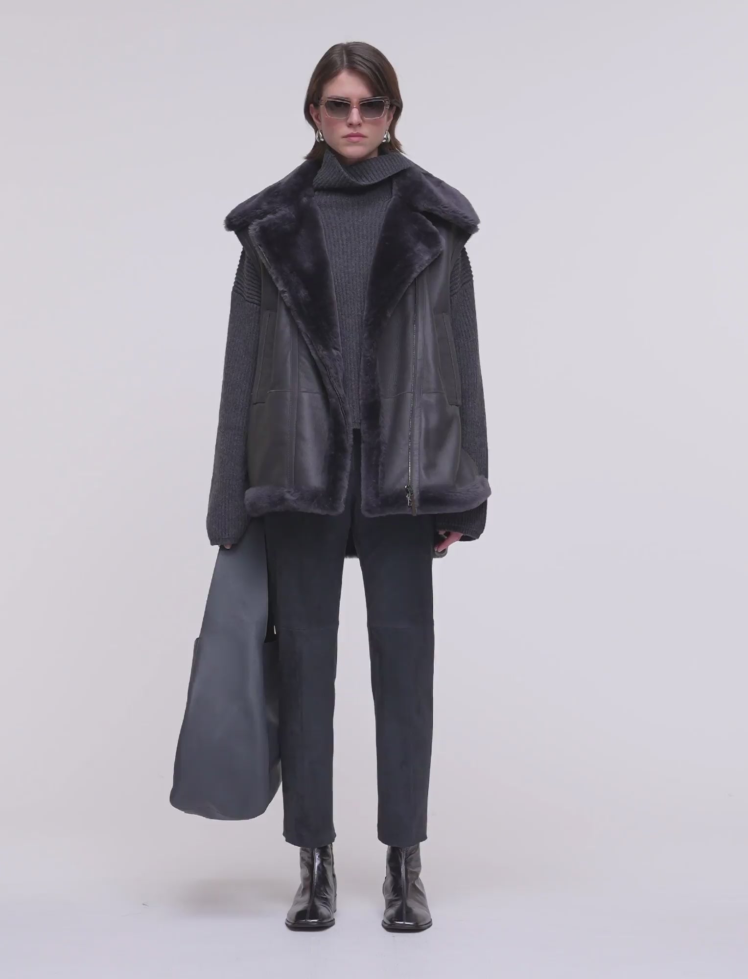 グレー-marc-soft-shearling-ベスト-JOSEPH