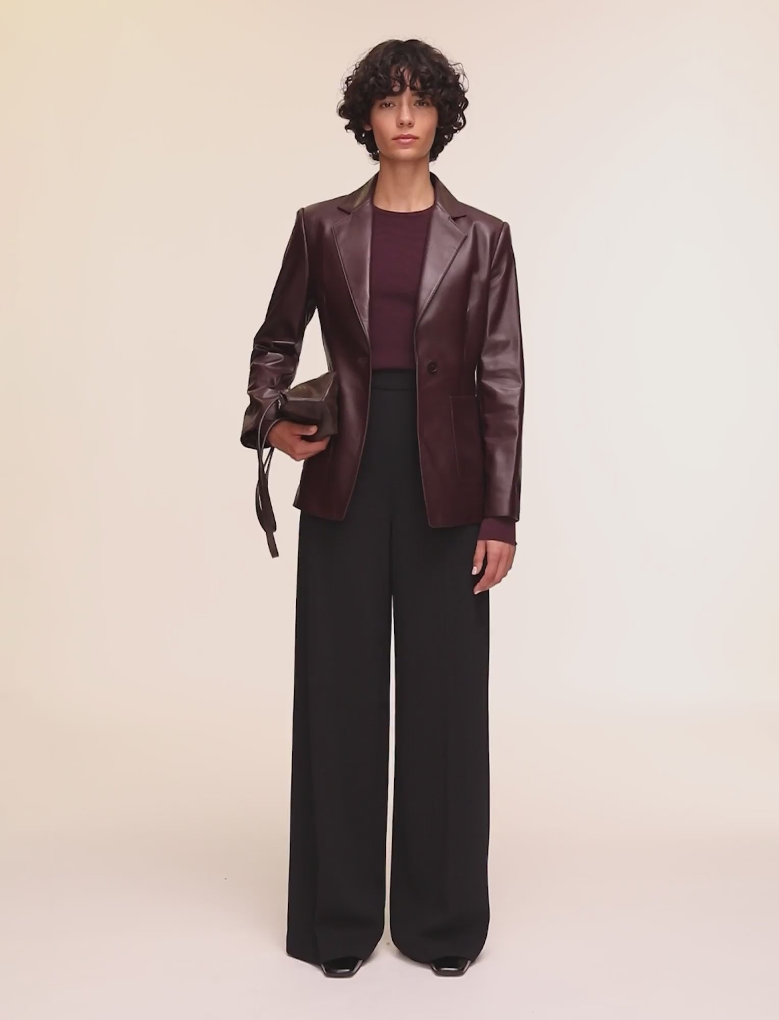 ジャケット・アウター PERIOD FEATURES Hand Clipping Jacket Glenview Nappa Leather Jacket in Purple | JOSEPH US