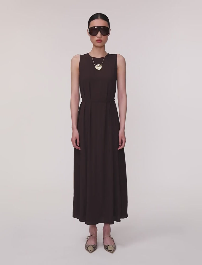 marron-robe-lottie-en-crepe-melange-de-soie-JOSEPH