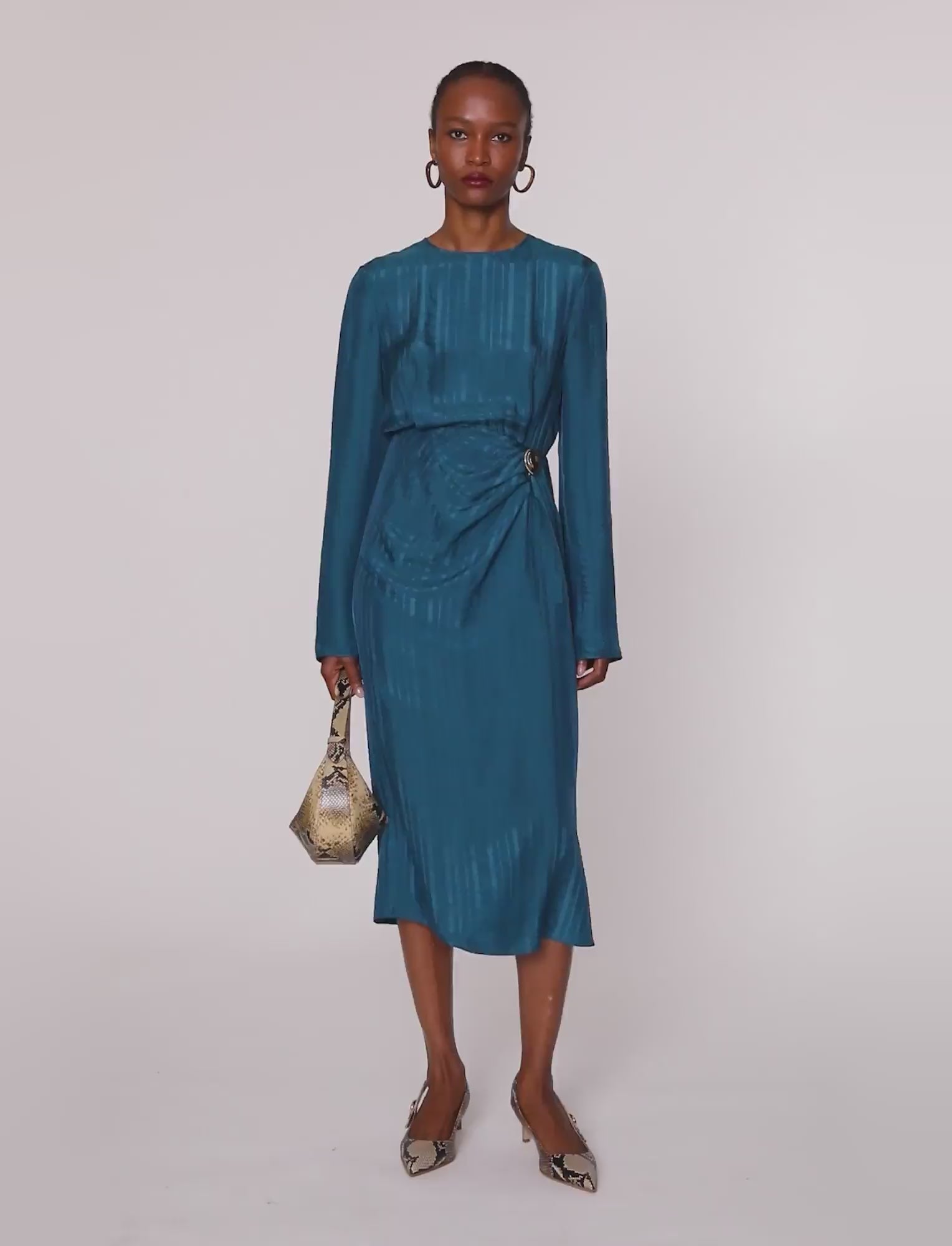 blue-bea-silk-stripe-dress-JOSEPH