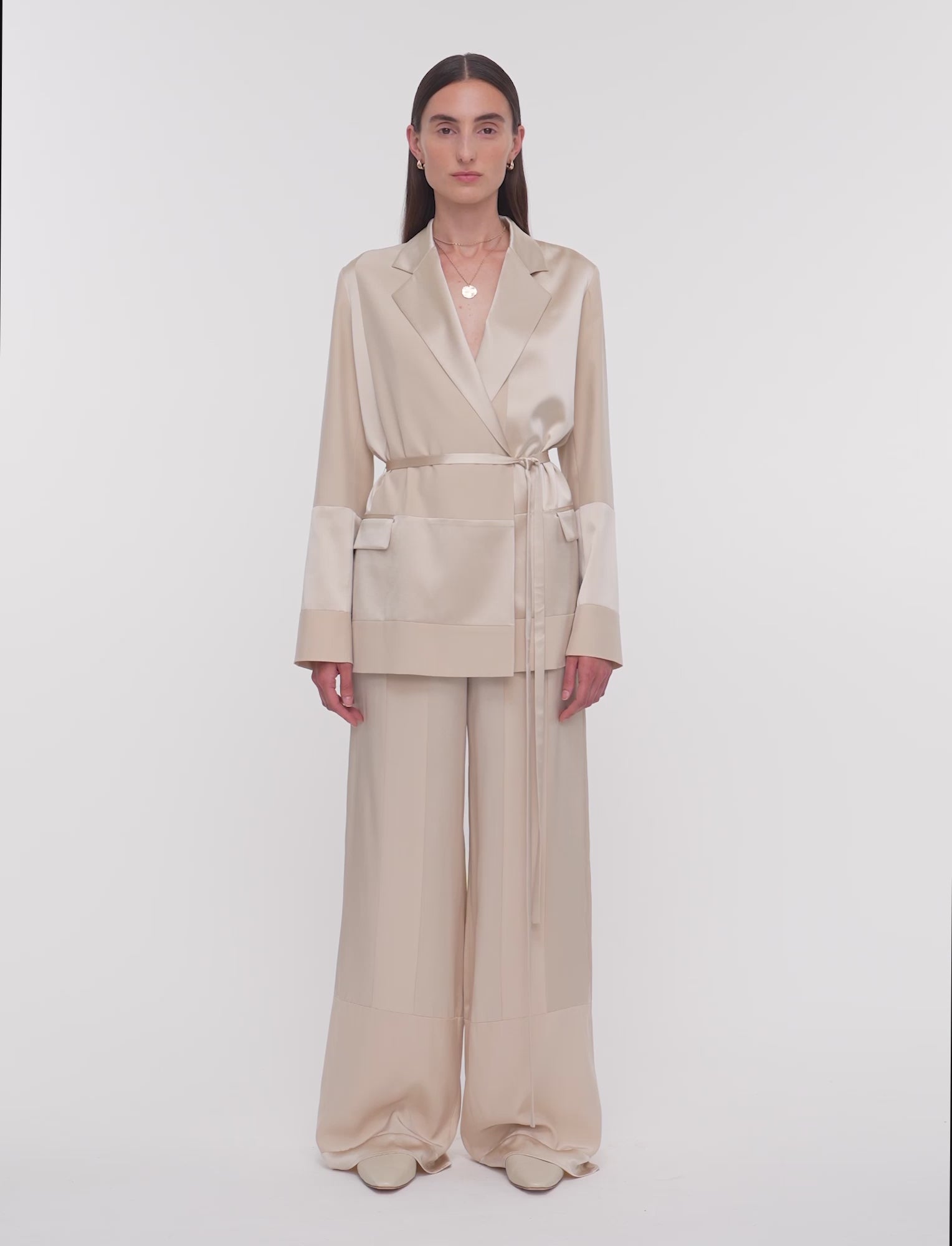 beige-amelia-shiny-matte-satin-jacket-JOSEPH