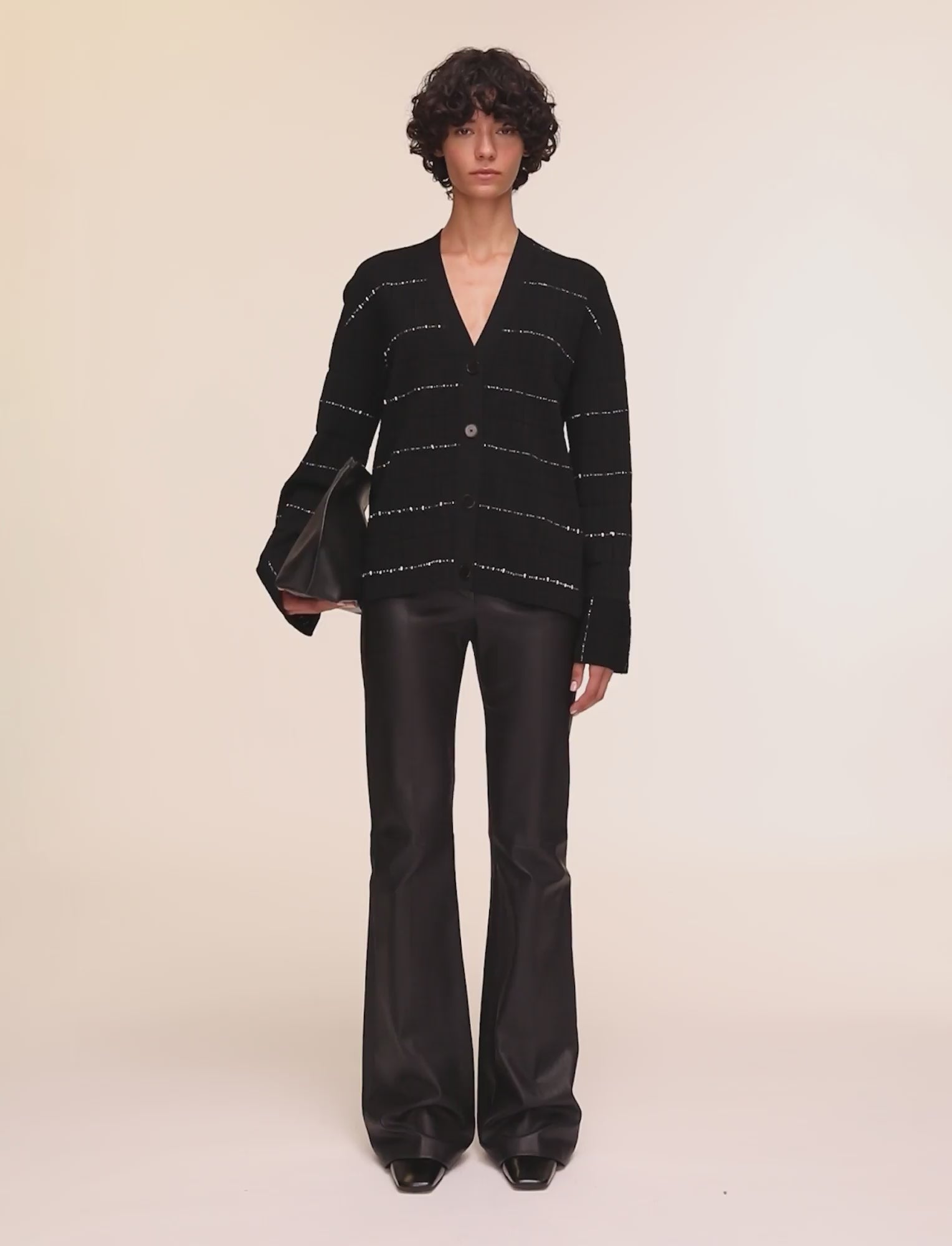 black-fragmented-stripes-cardigan-JOSEPH