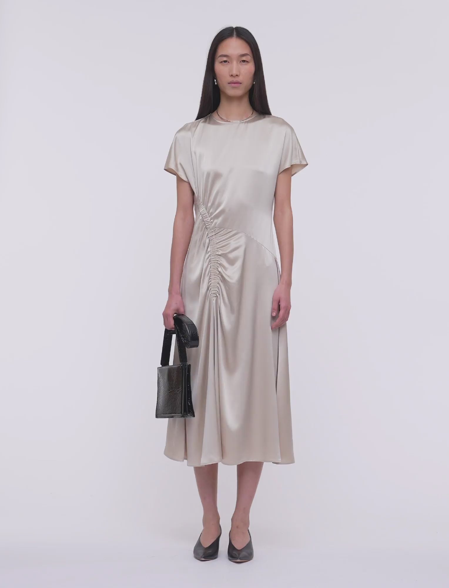 beige-geegee-ruched-silk-satin-dress-JOSEPH