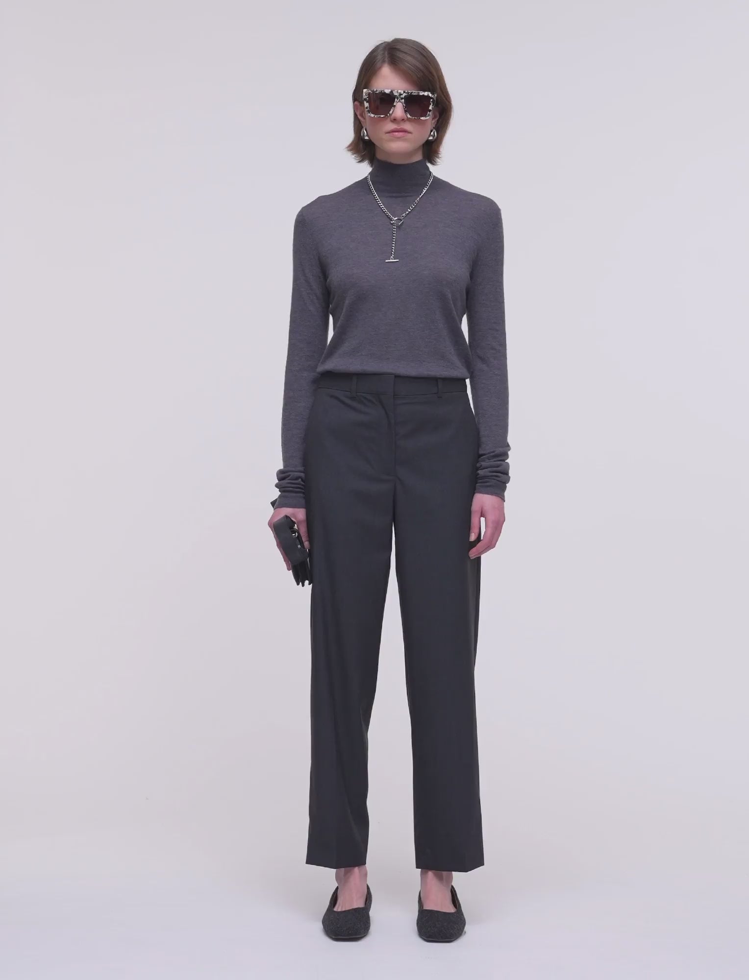 Trina Light Wool Tailoring Trousers in Grey | JOSEPH GB