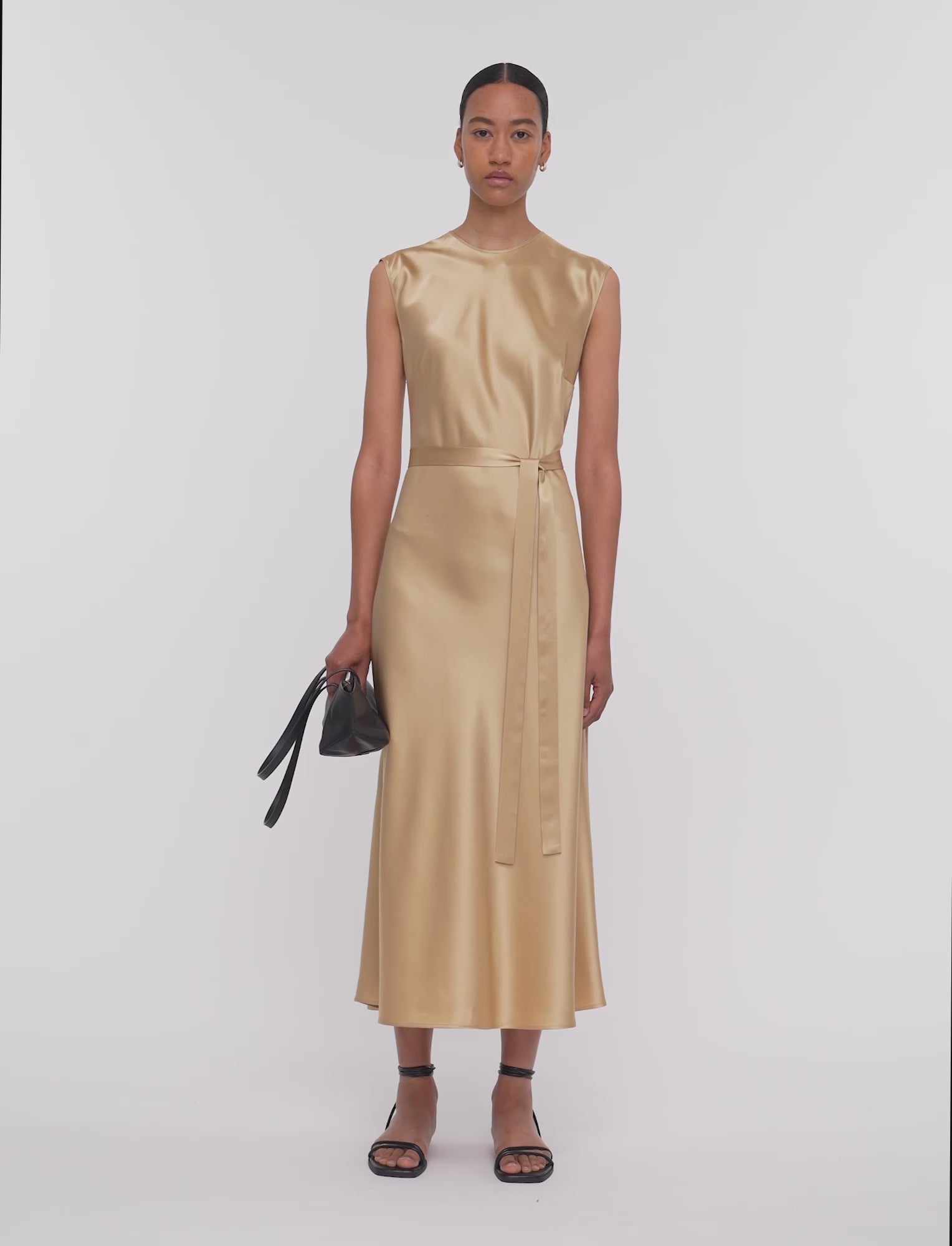 ワンピース JOSEPH SS25 GARNIER DRESS SILK SATIN (JF009085 1251) Garnier Silk Satin Dress in Grey | JOSEPH KR