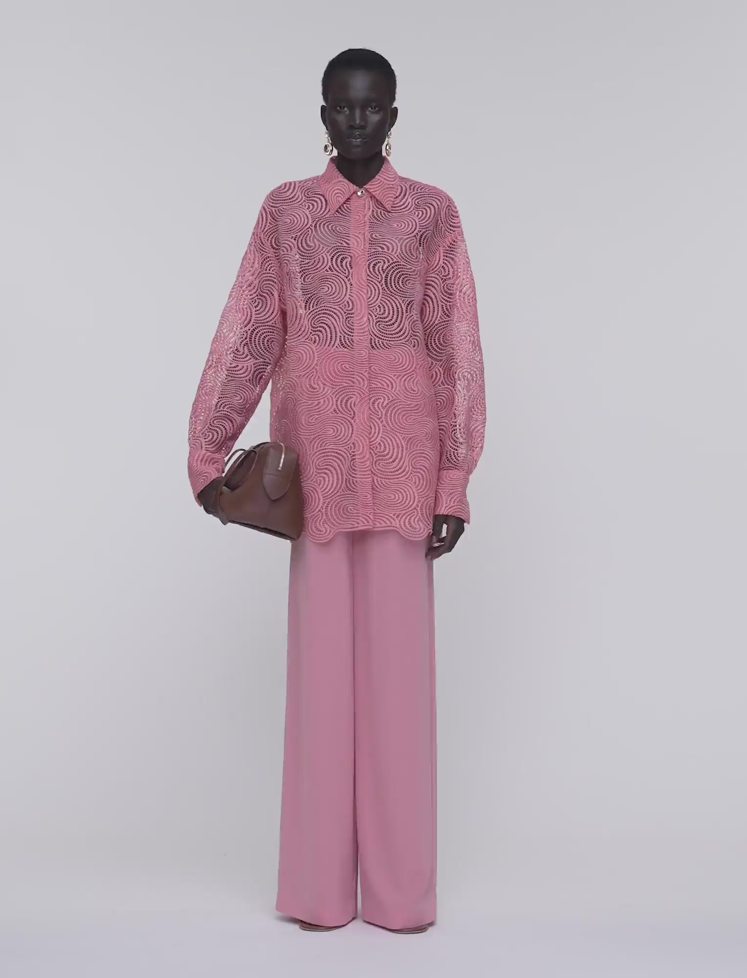 Nyla Corded Lace ブラウス - ピンク | JOSEPH JP