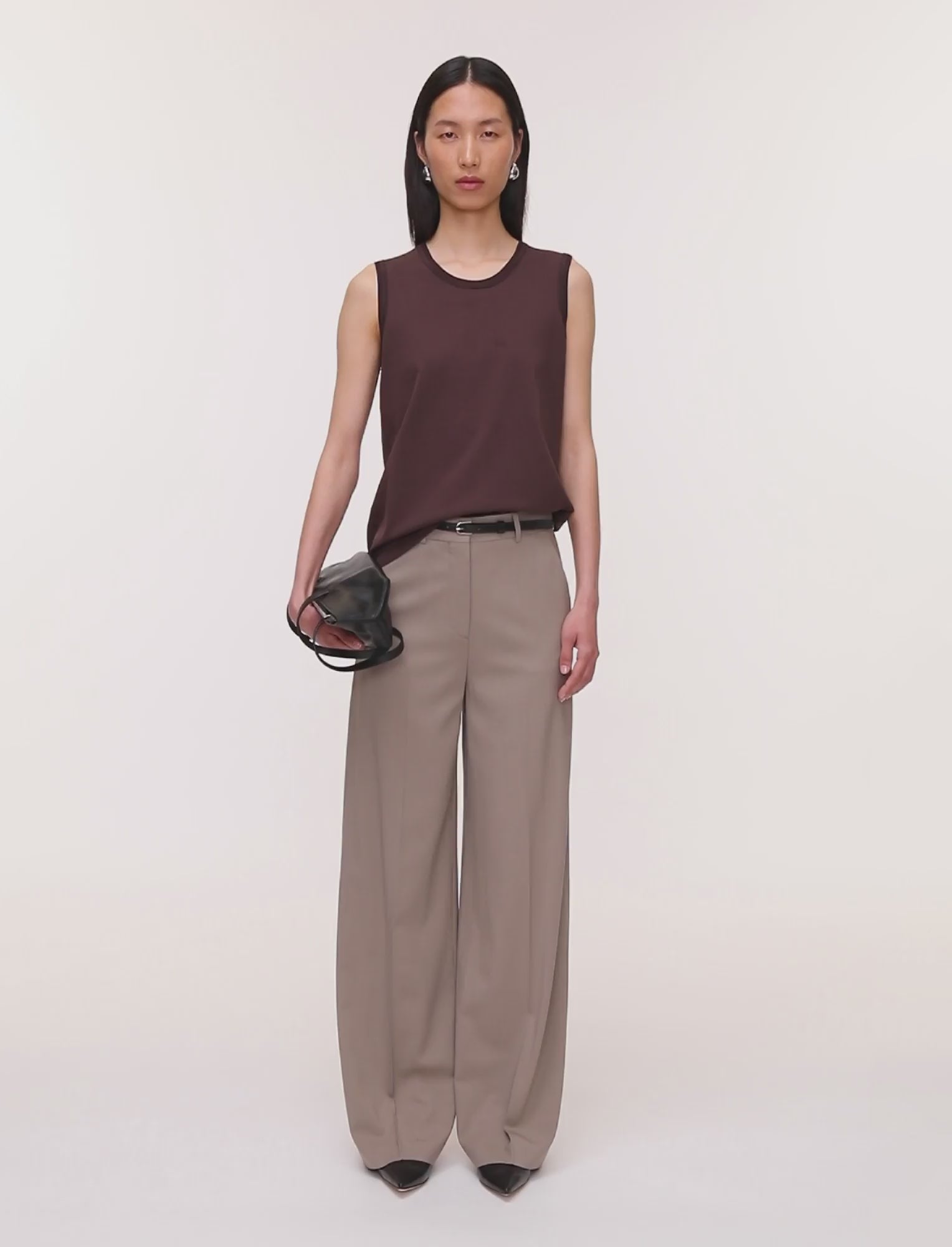 Alana Tailoring Wool Stretch トラウザーズ - グレー | JOSEPH JP