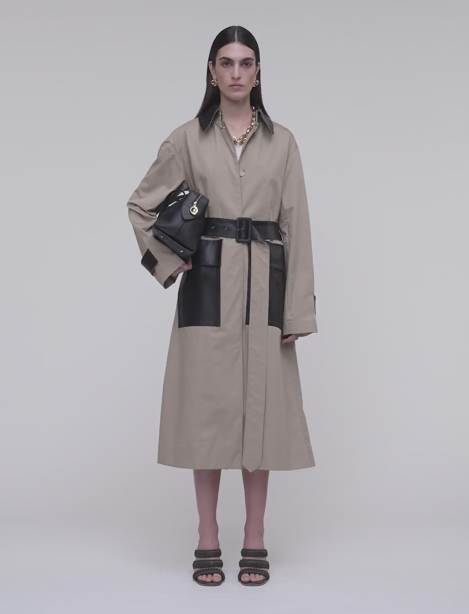 Zaman Cotton Leather トレンチコート - ベージュ | JOSEPH JP