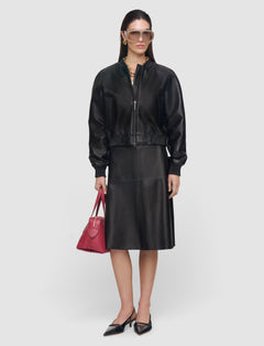 Black Quinn Soft Nappa Leather Jacket - Joseph